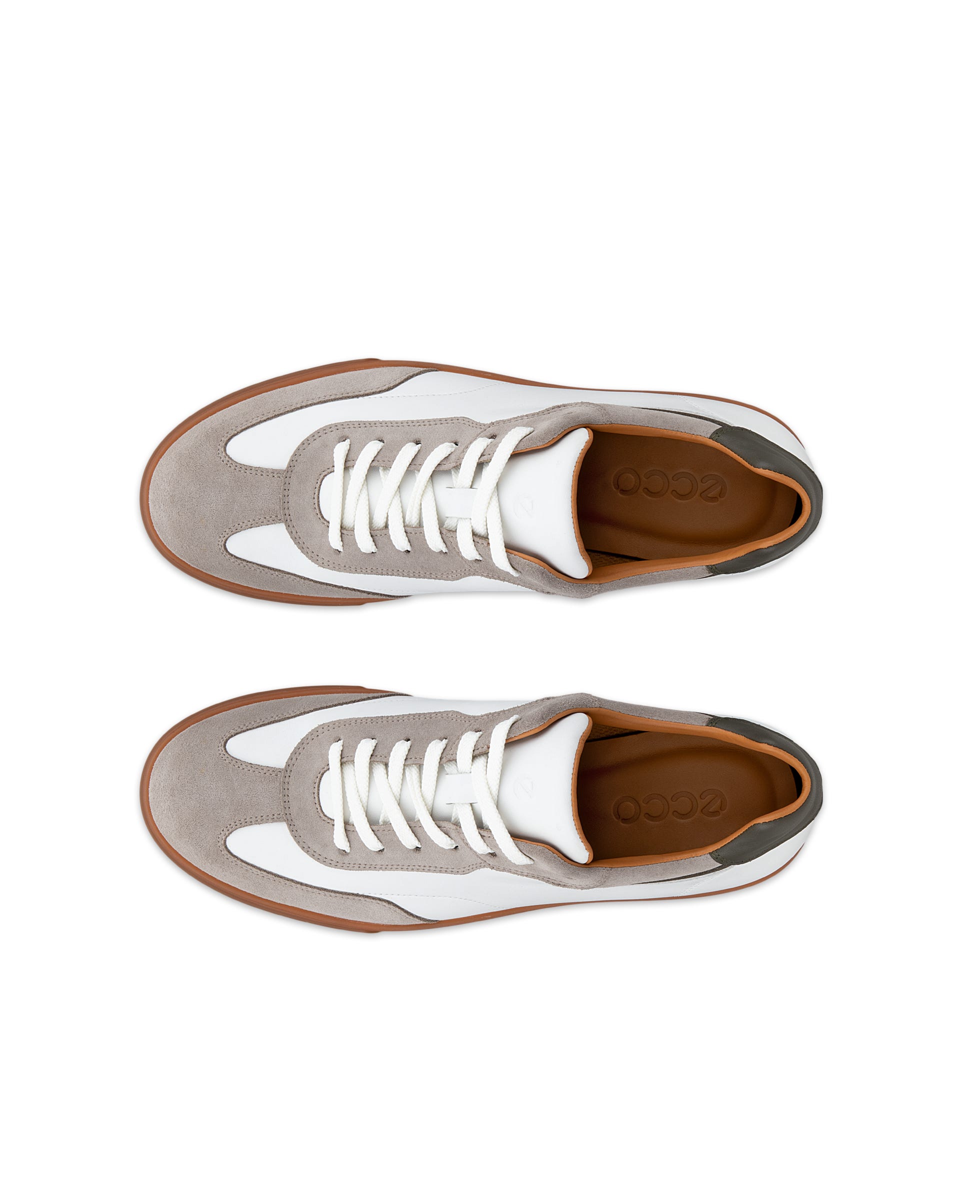 ECCO® SOFT 10 sneakers i læder til herrer - Hvid - Top left pair