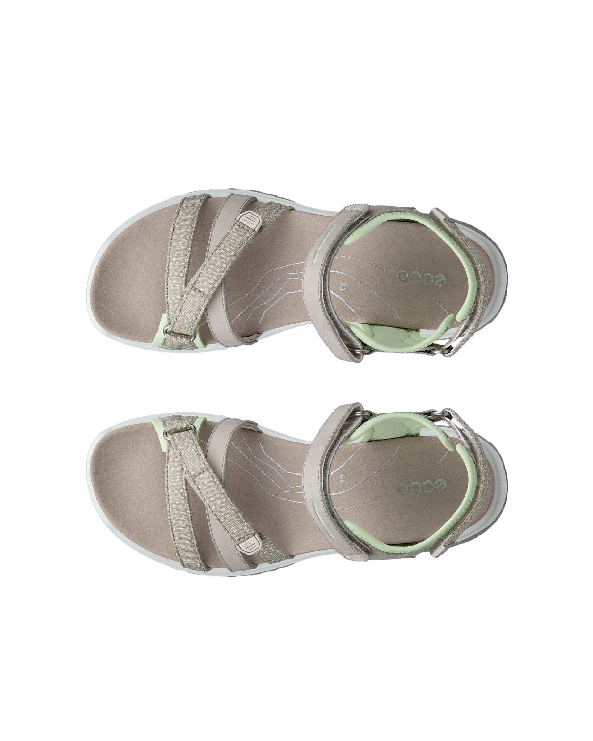 Damskie nubukowe klapki ECCO® Offroad Roam - Beżowy - Top left pair