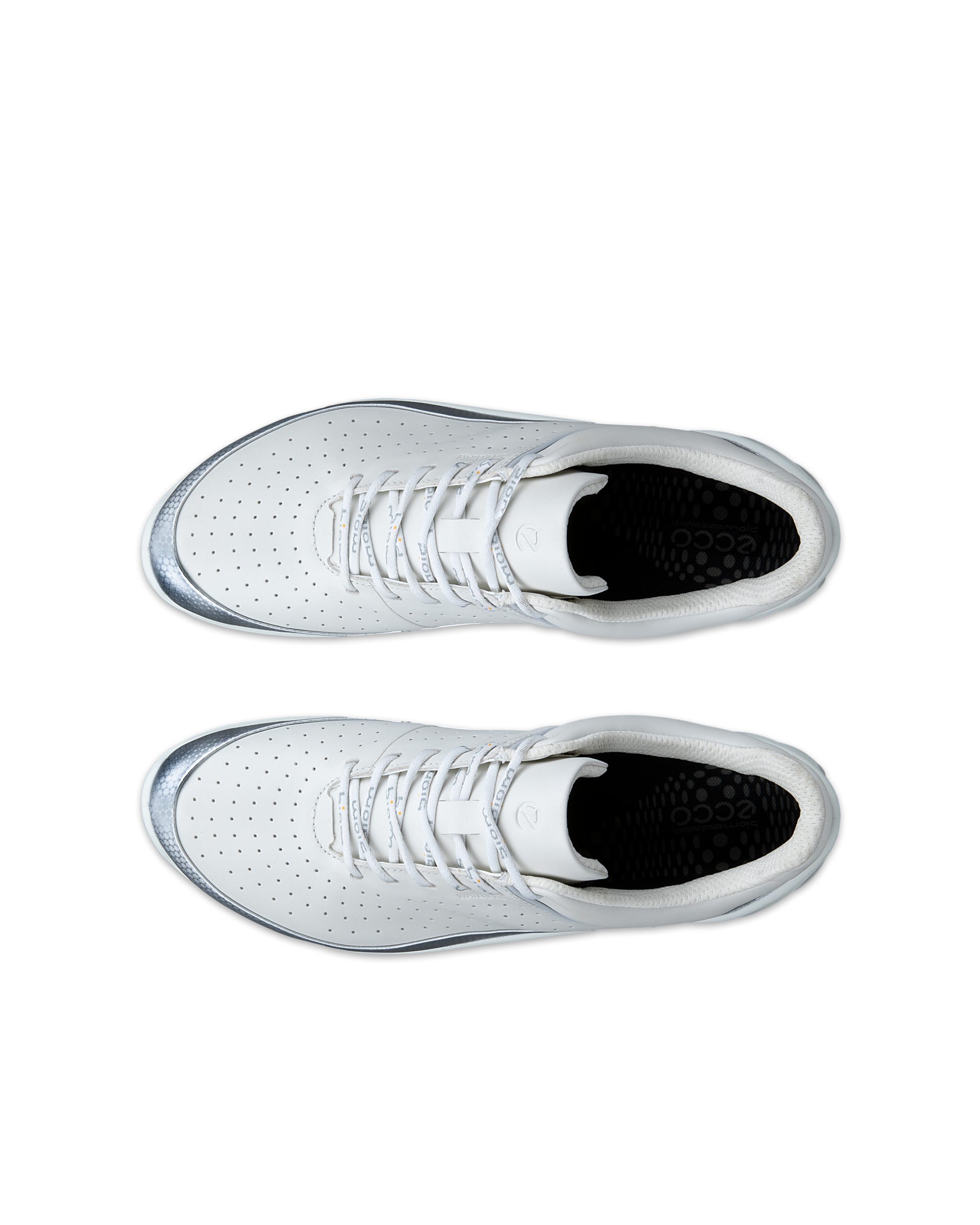Women's ECCO® BIOM ENERGI Leather Trainer - White - Top left pair