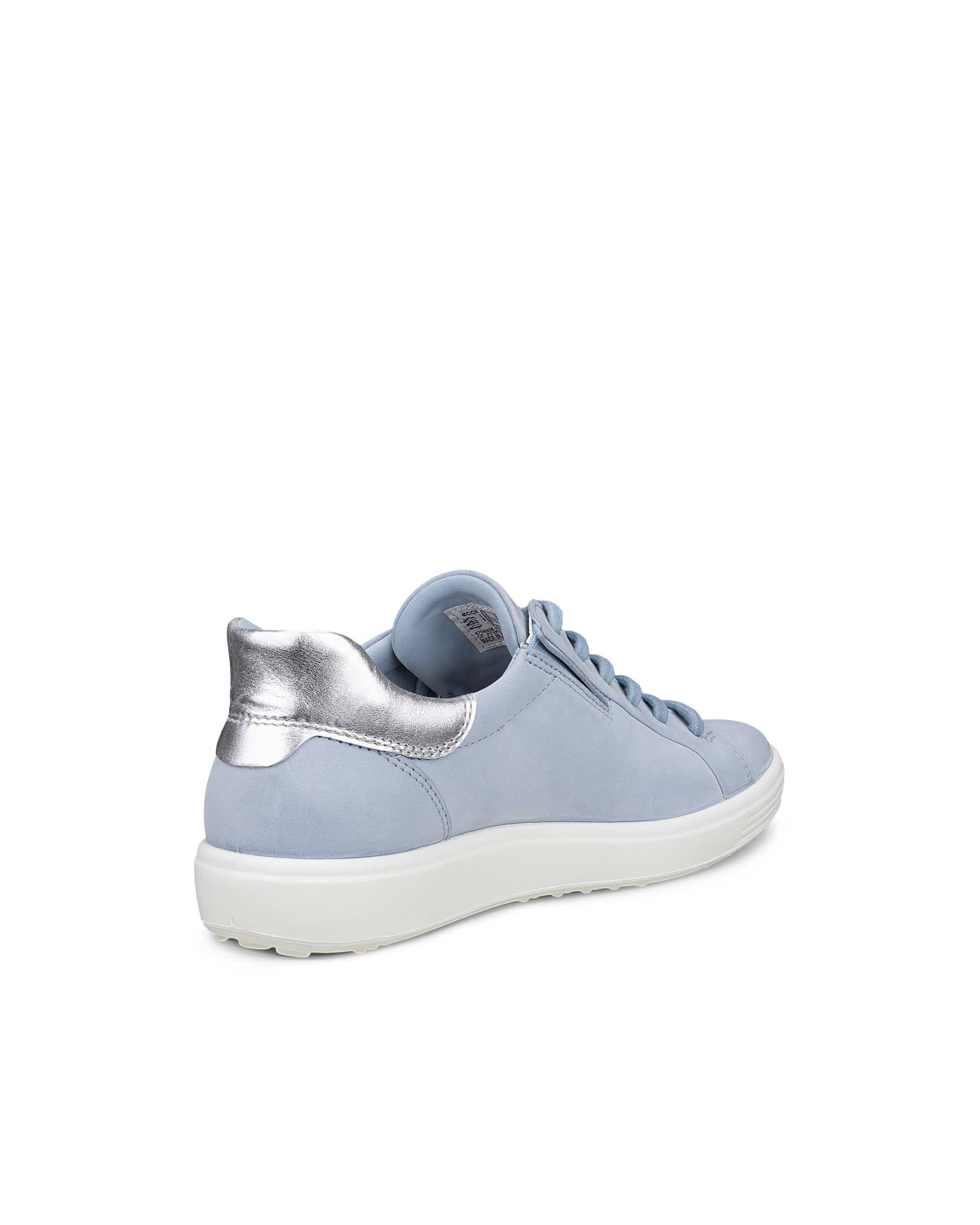 Dámska nubuková šnurovacia obuv ECCO® SOFT 7 - Modrá - Back