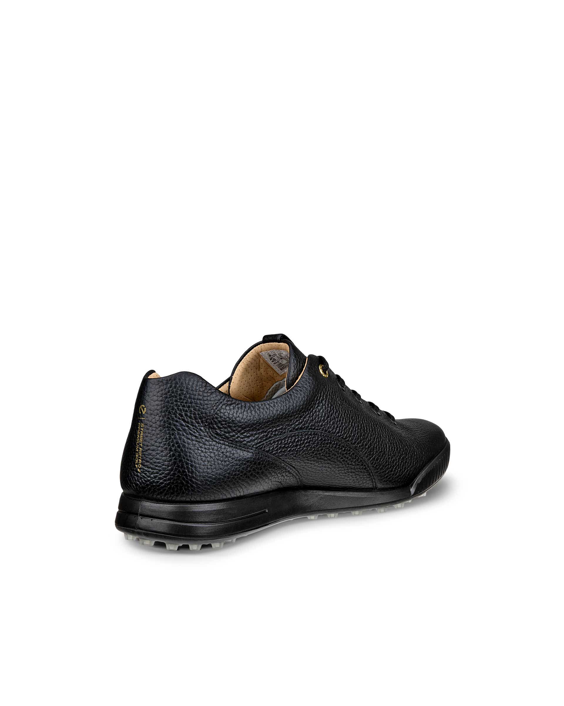 ECCO Golf Street Retro Hybrid メンズ レザーウォータープルーフゴルフシューズ - ブラック - Back