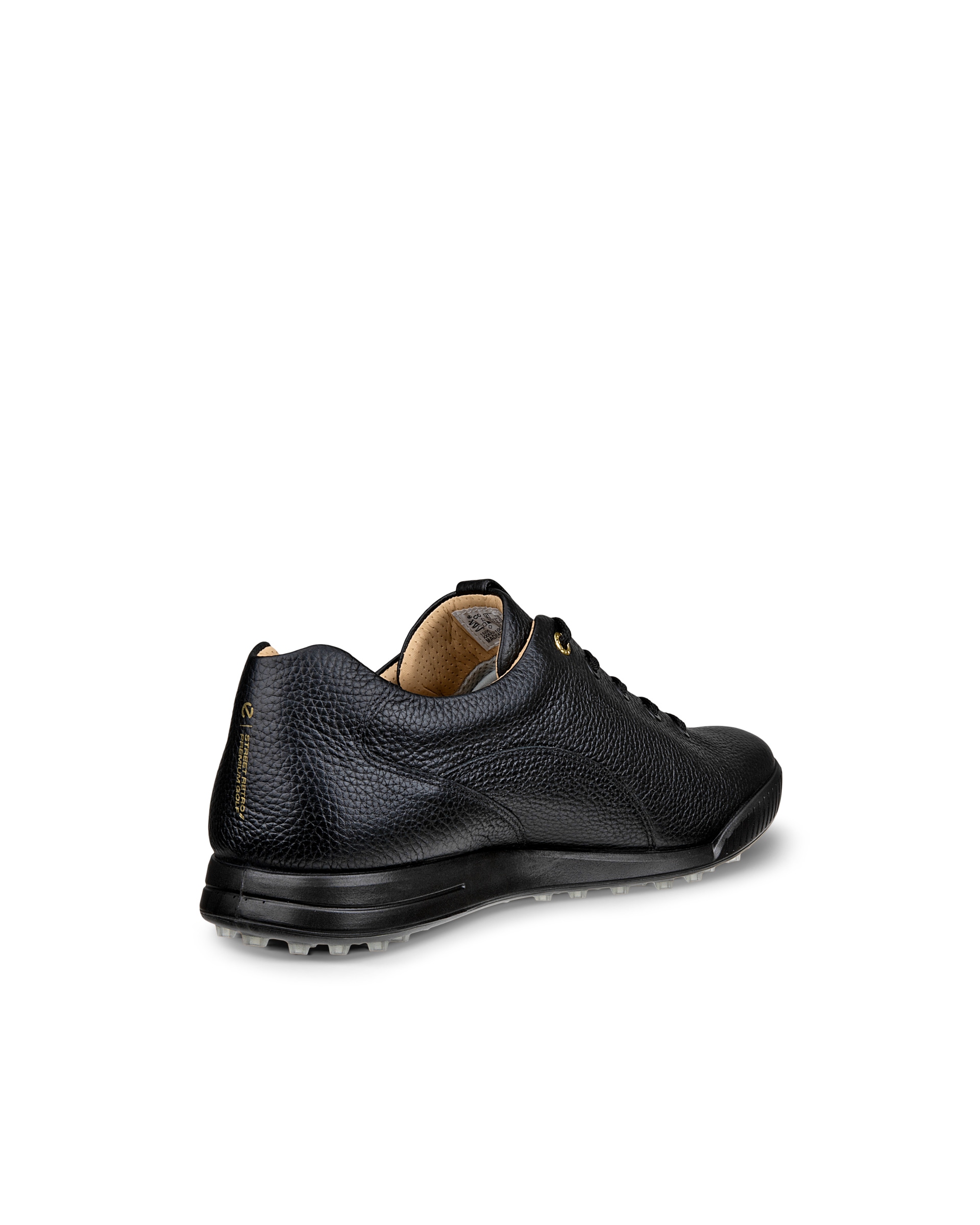 ECCO Golf Street Retro Hybrid メンズ レザーウォータープルーフゴルフシューズ - ブラック - Back
