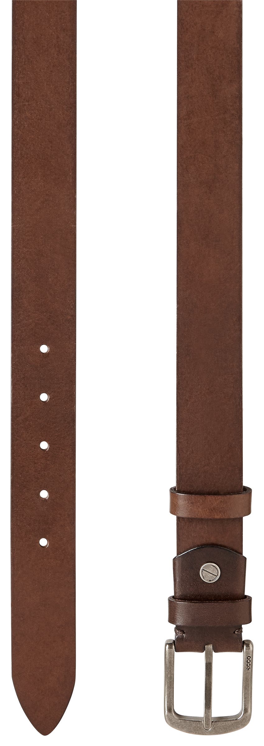 Men's ECCO® Elias Casual Leather Belt - Brown - Detail-1