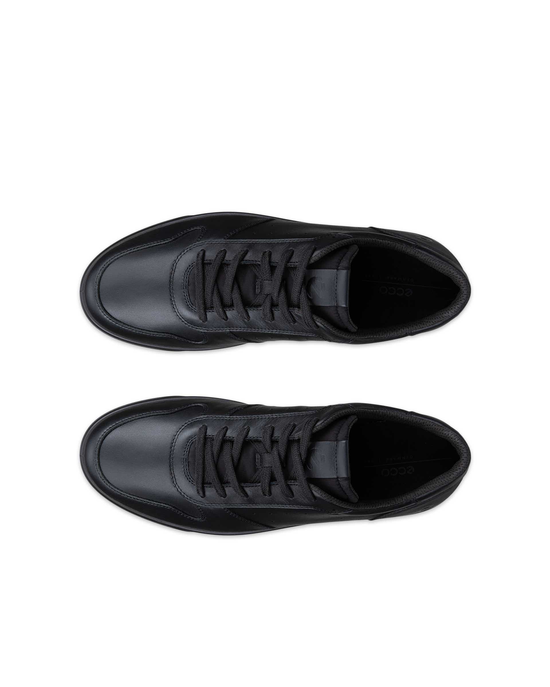 Men's ECCO® Street Lite Leather Sneaker - Black - Top left pair