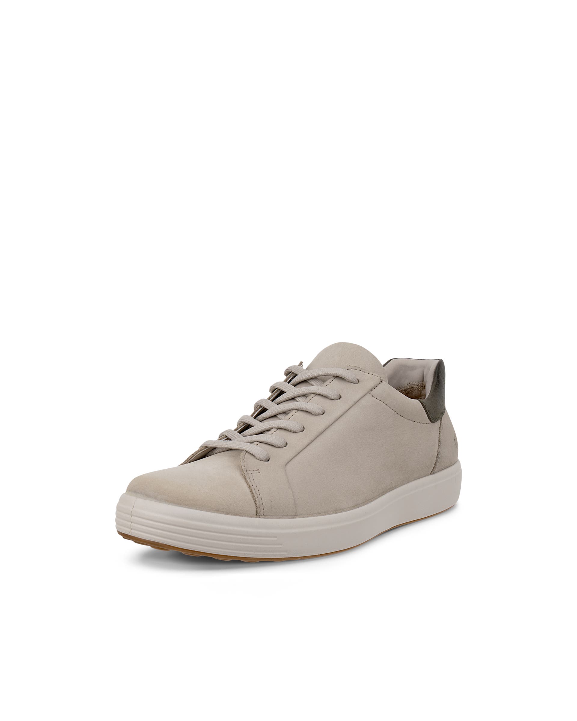 ECCO® SOFT 7 sko i nubuck med snørebånd til herrer - Beige - Main
