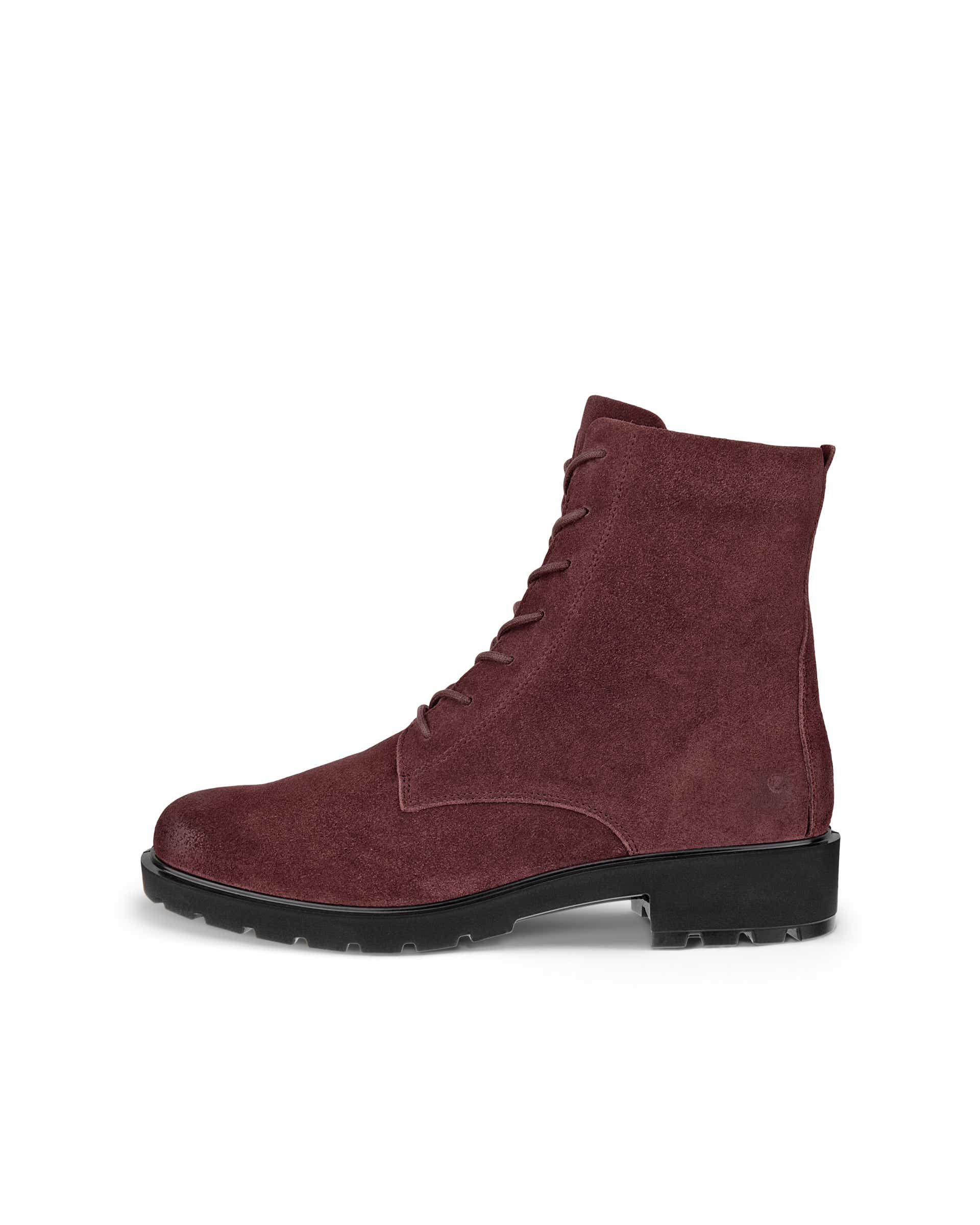 Damskie skórzane sznurowane buty ECCO® METROPOLE VIENNA - Brązowy - Outside