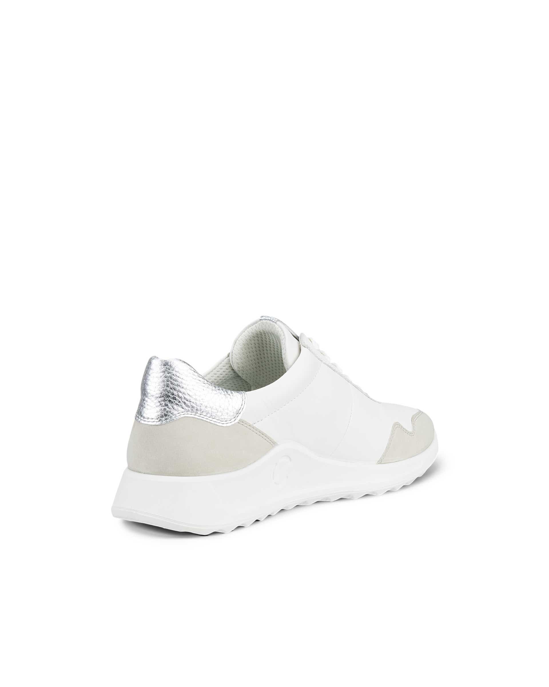Women's ECCO® Flexure Runner Leather Sneaker - White - Back