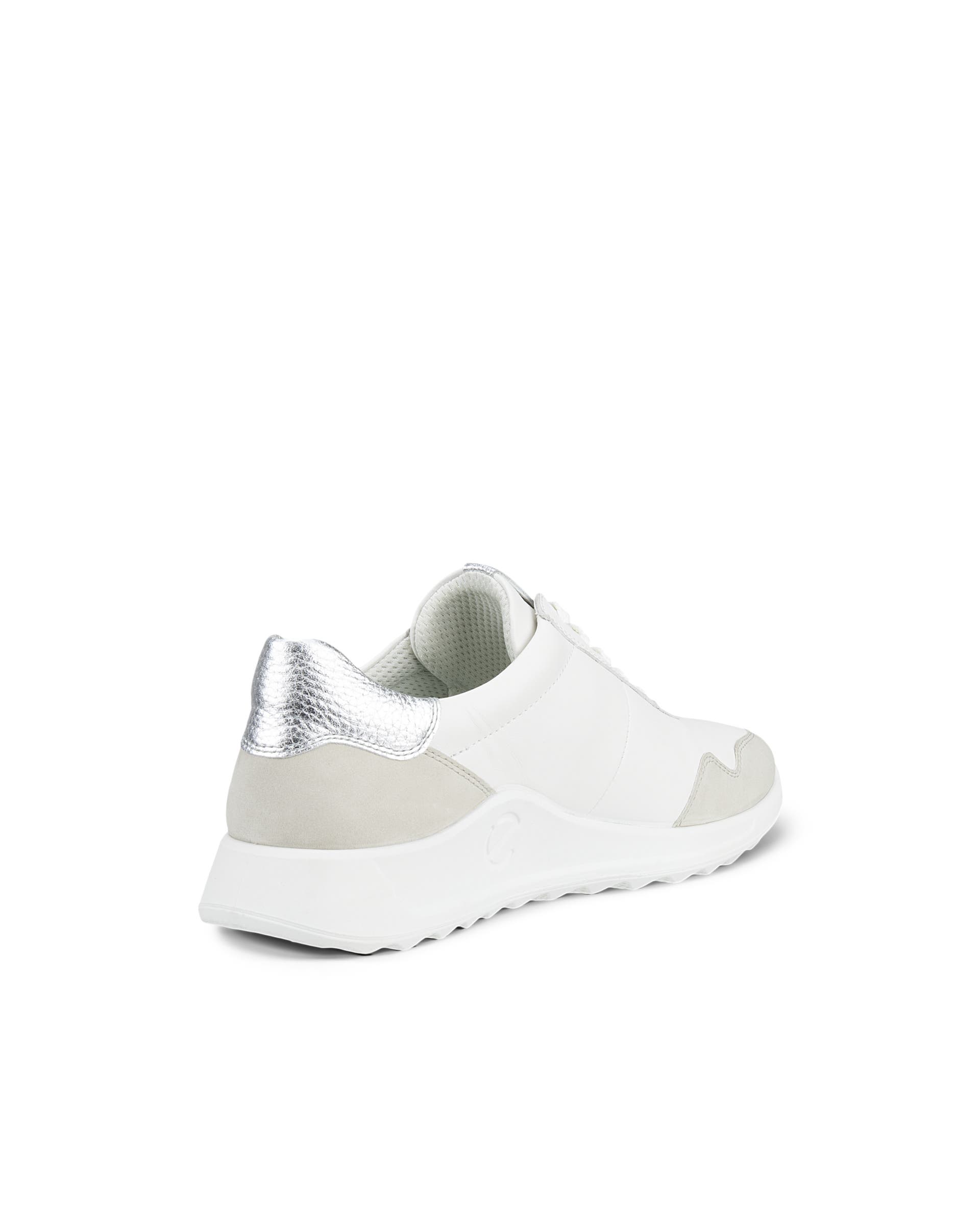 Women's ECCO® Flexure Runner Leather Sneaker - White - Back