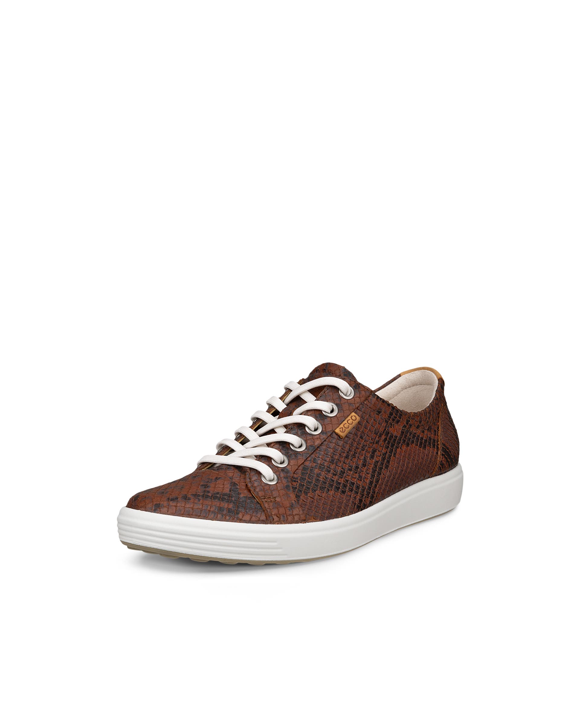 Women's ECCO® Soft 7 Leather Sneaker - Brown - Main