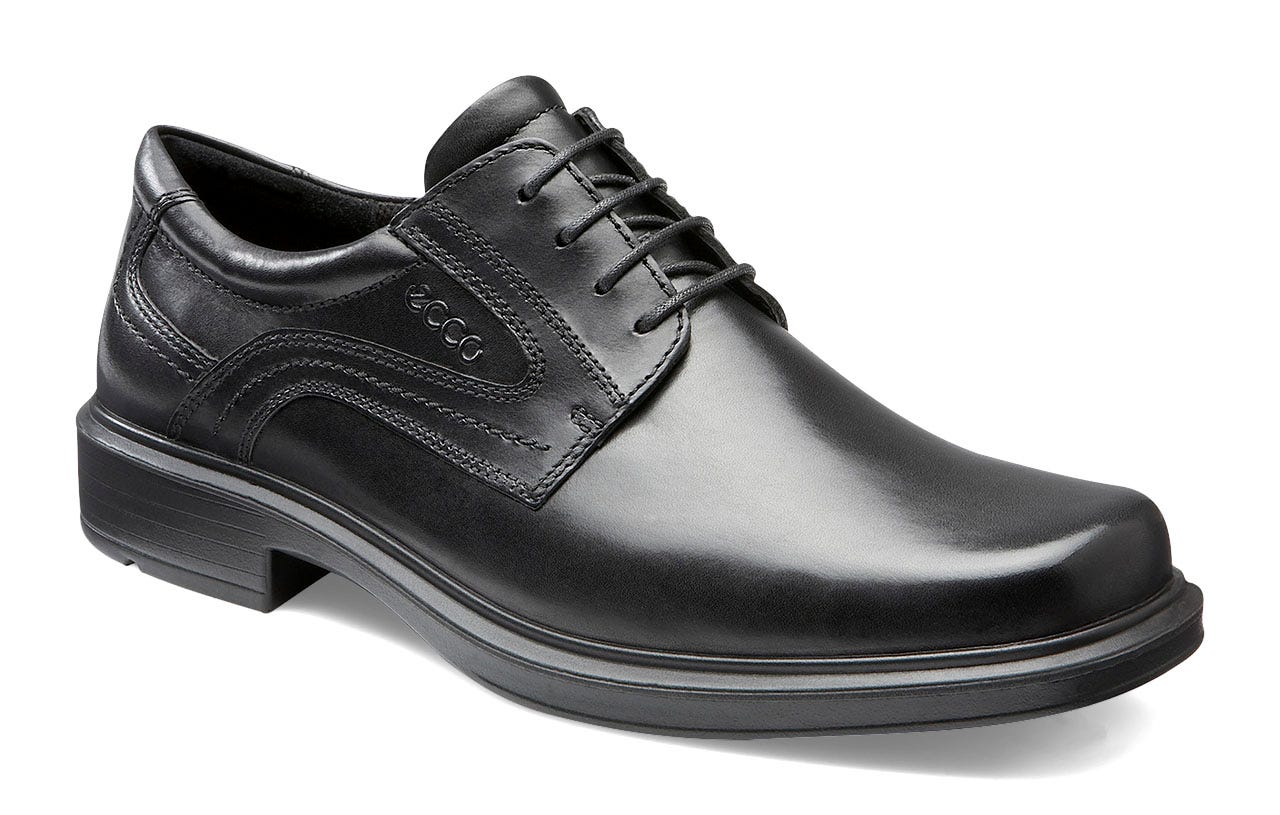 Men's ECCO® Helsinki Leather Derby Shoe - Black - Main