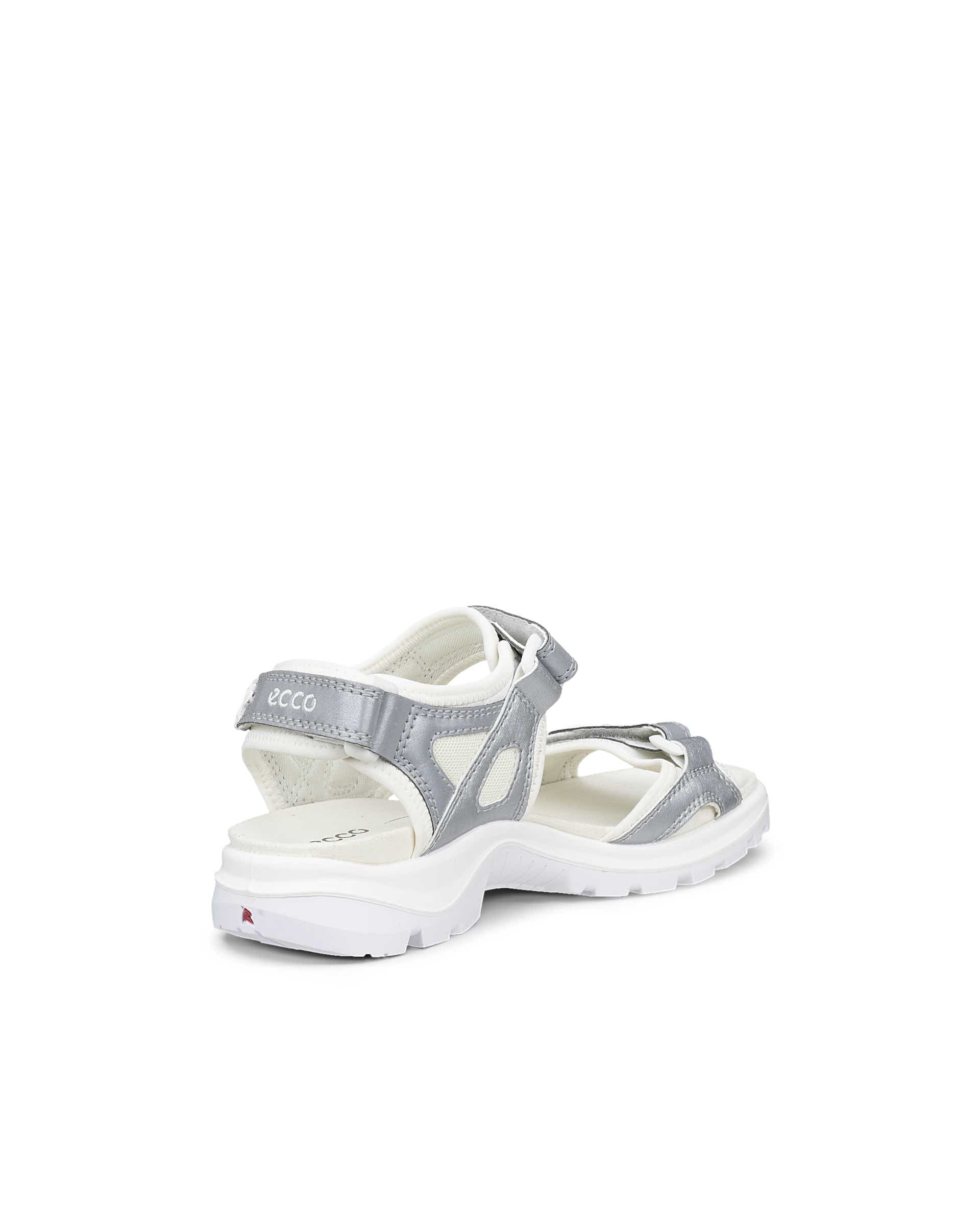 Women's ECCO® Offroad Textile Two Strap Sandal - Silver - Back