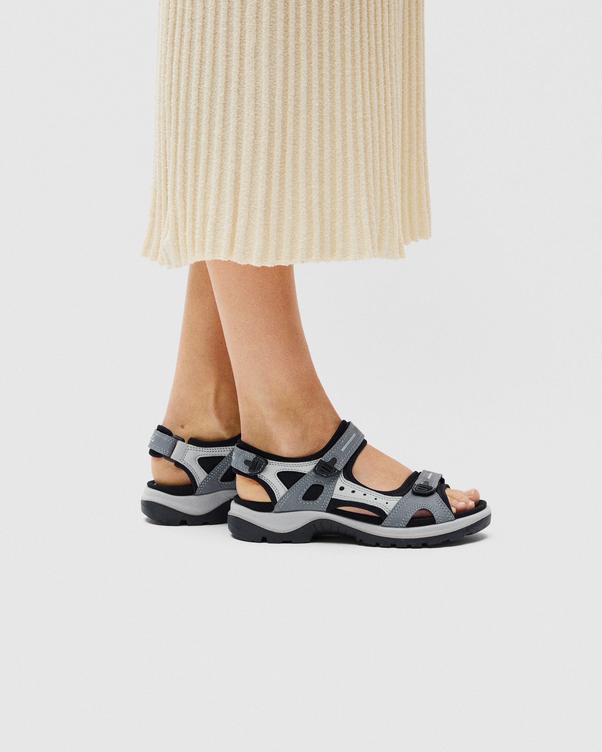 Women's ECCO® OFFROAD Nubuck Walking Sandal - Grey - Lifestyle image-1