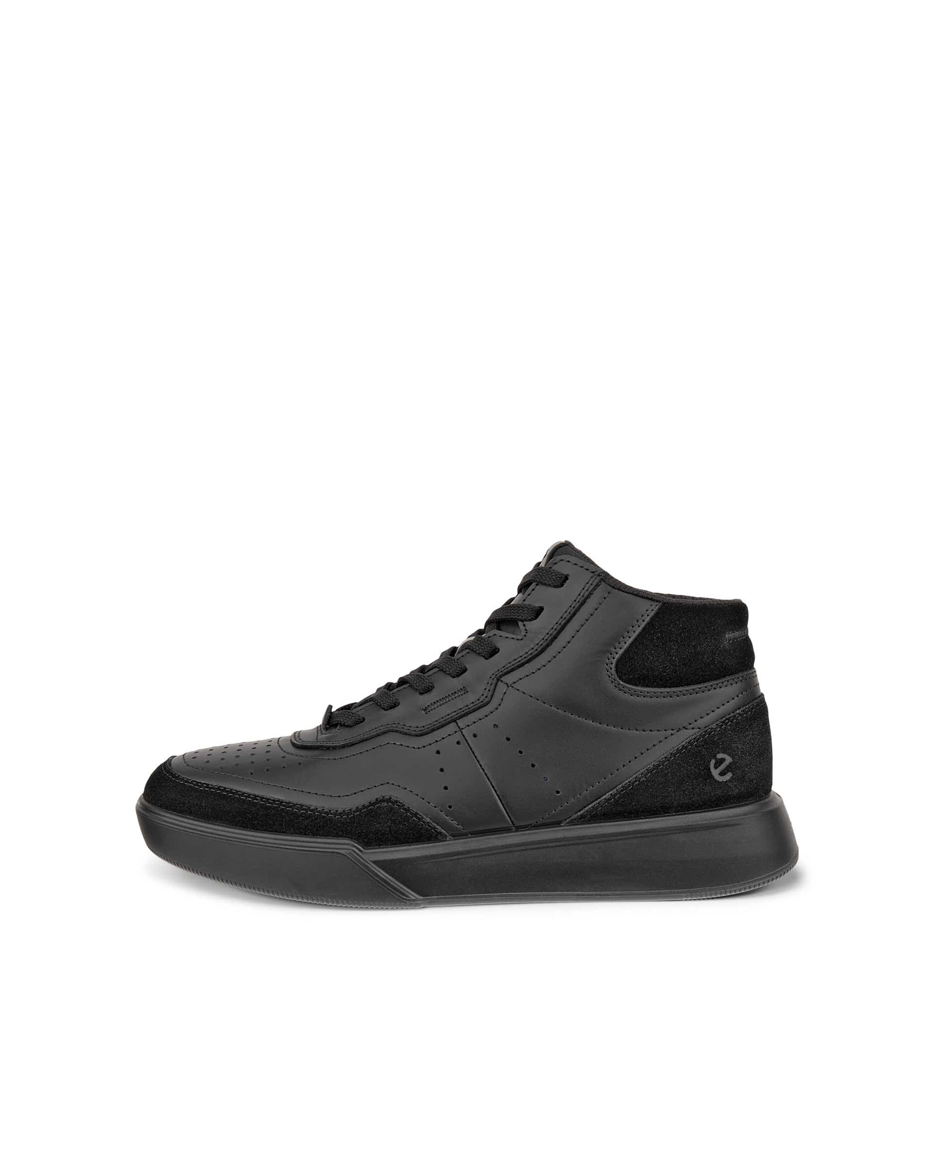 ECCO® STREET COURT dames hoge sneaker in leer - Zwart - Outside