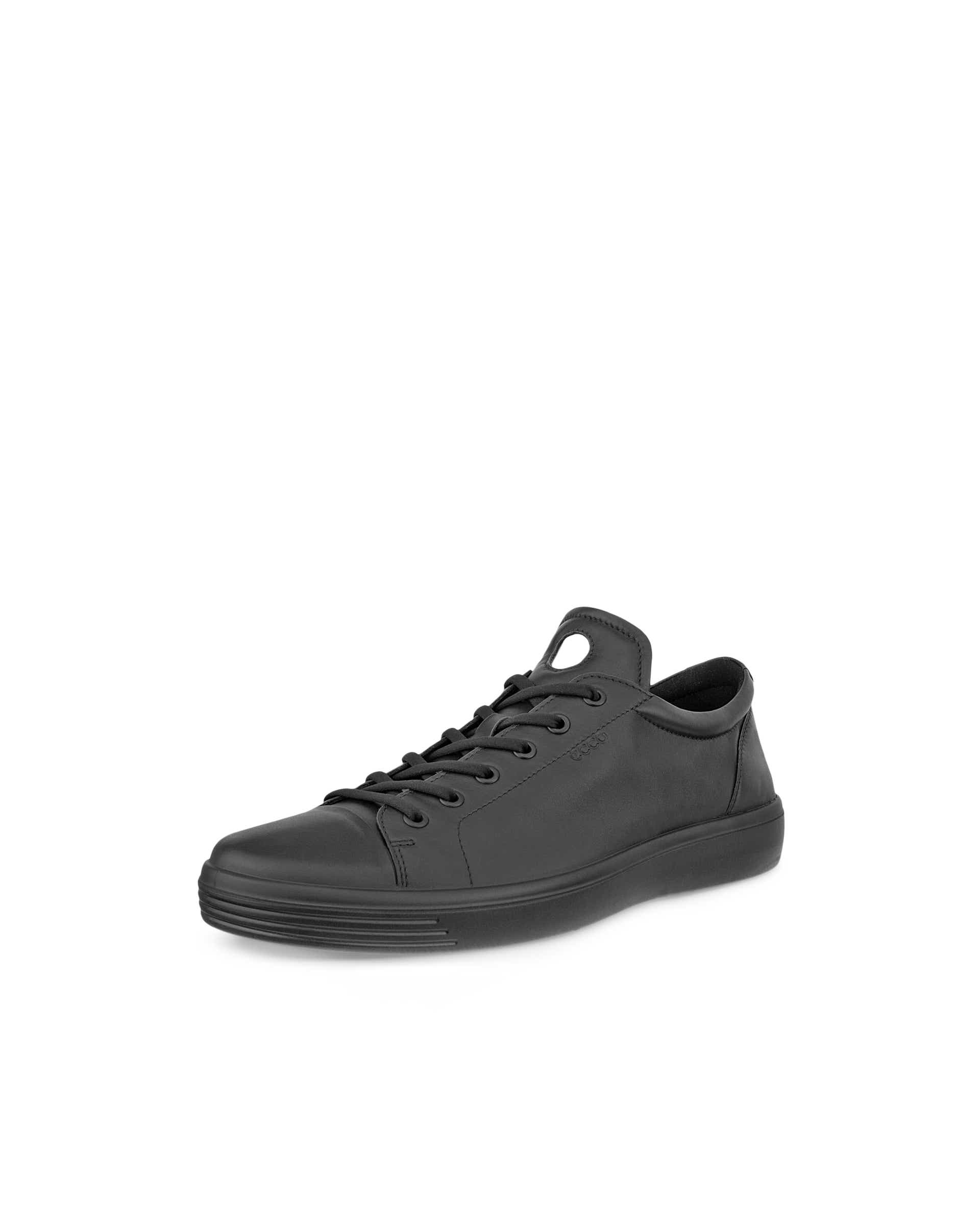 Men's ECCO® SOFT CLASSIC Leather Trainer - Black - Main