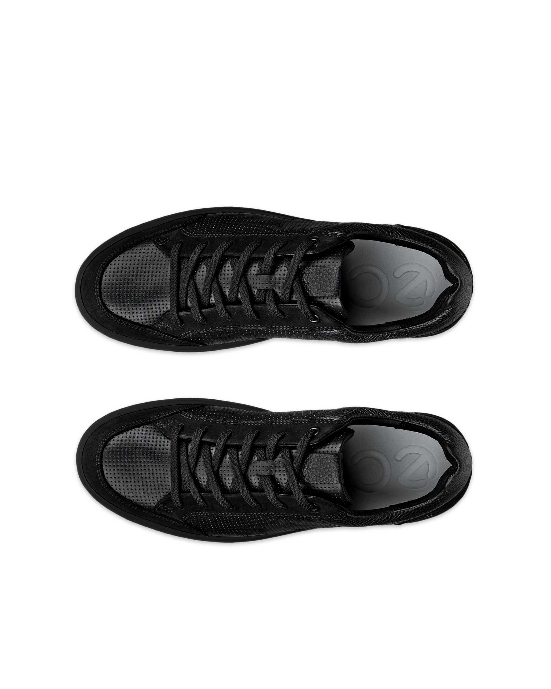 Men's ECCO® Soft 60 Leather Sneaker - Black - Top left pair