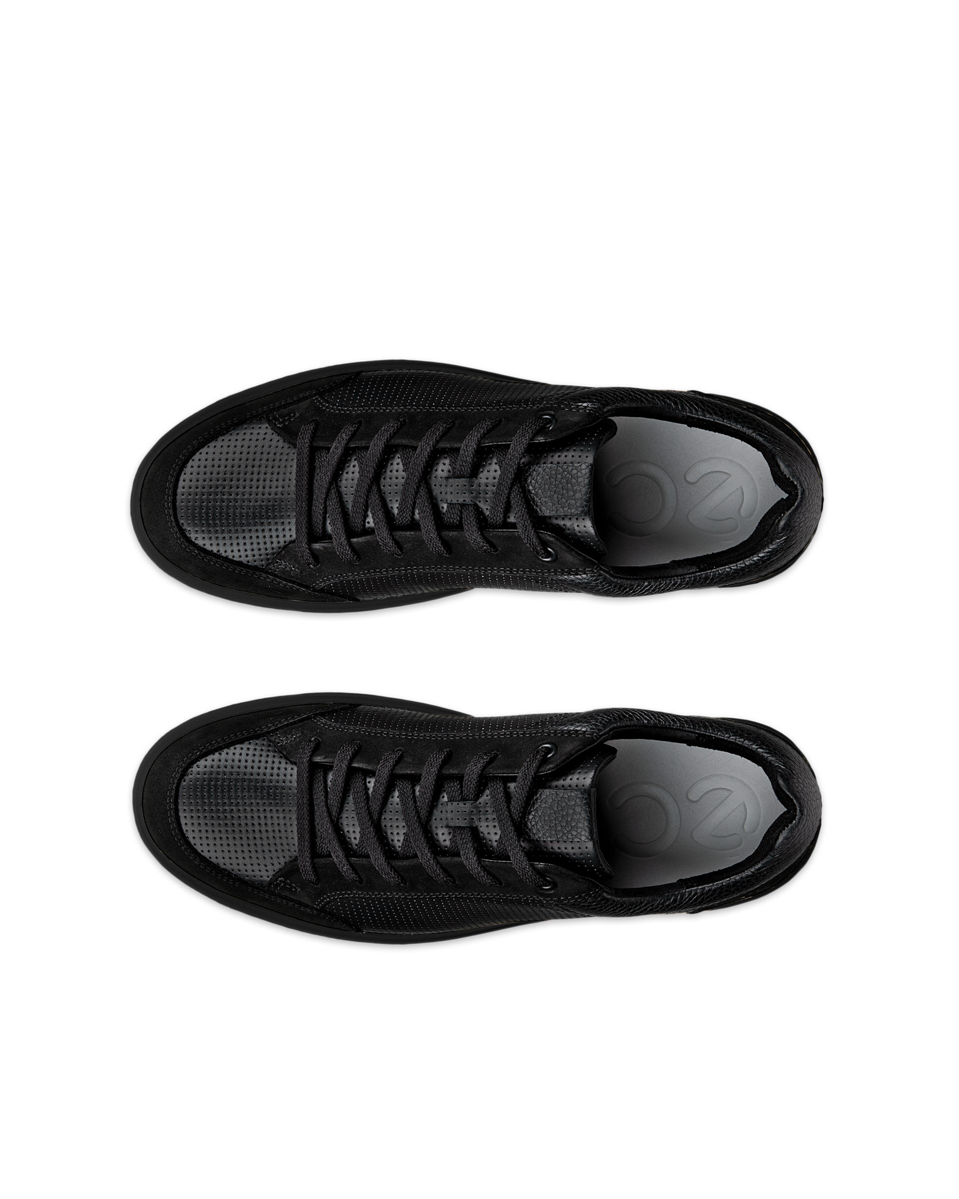 Men's ECCO® Soft 60 Leather Sneaker - Black - Top left pair