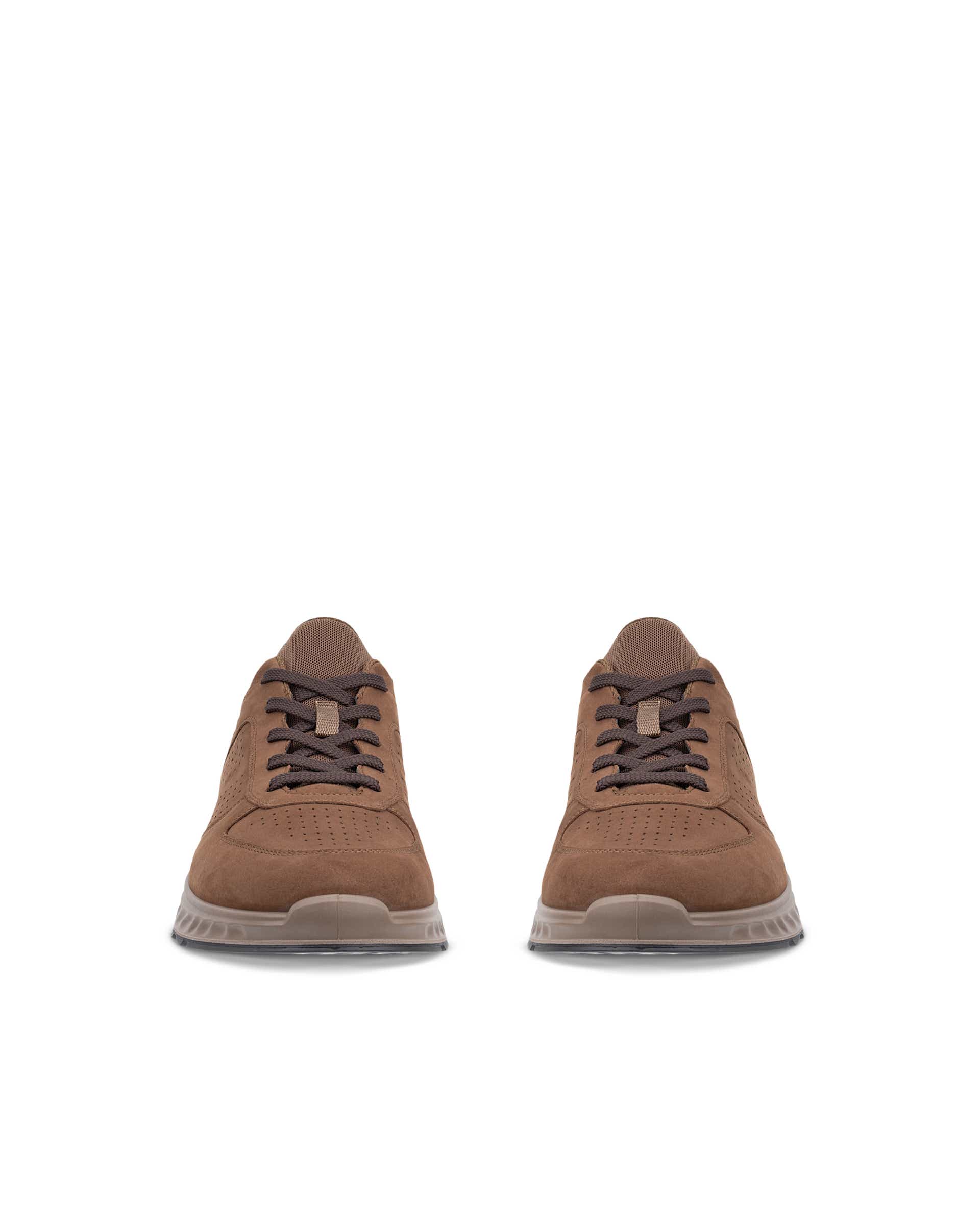 ECCO® EXOSTRIDE baskets en nubuck pour homme - Marron - Front pair