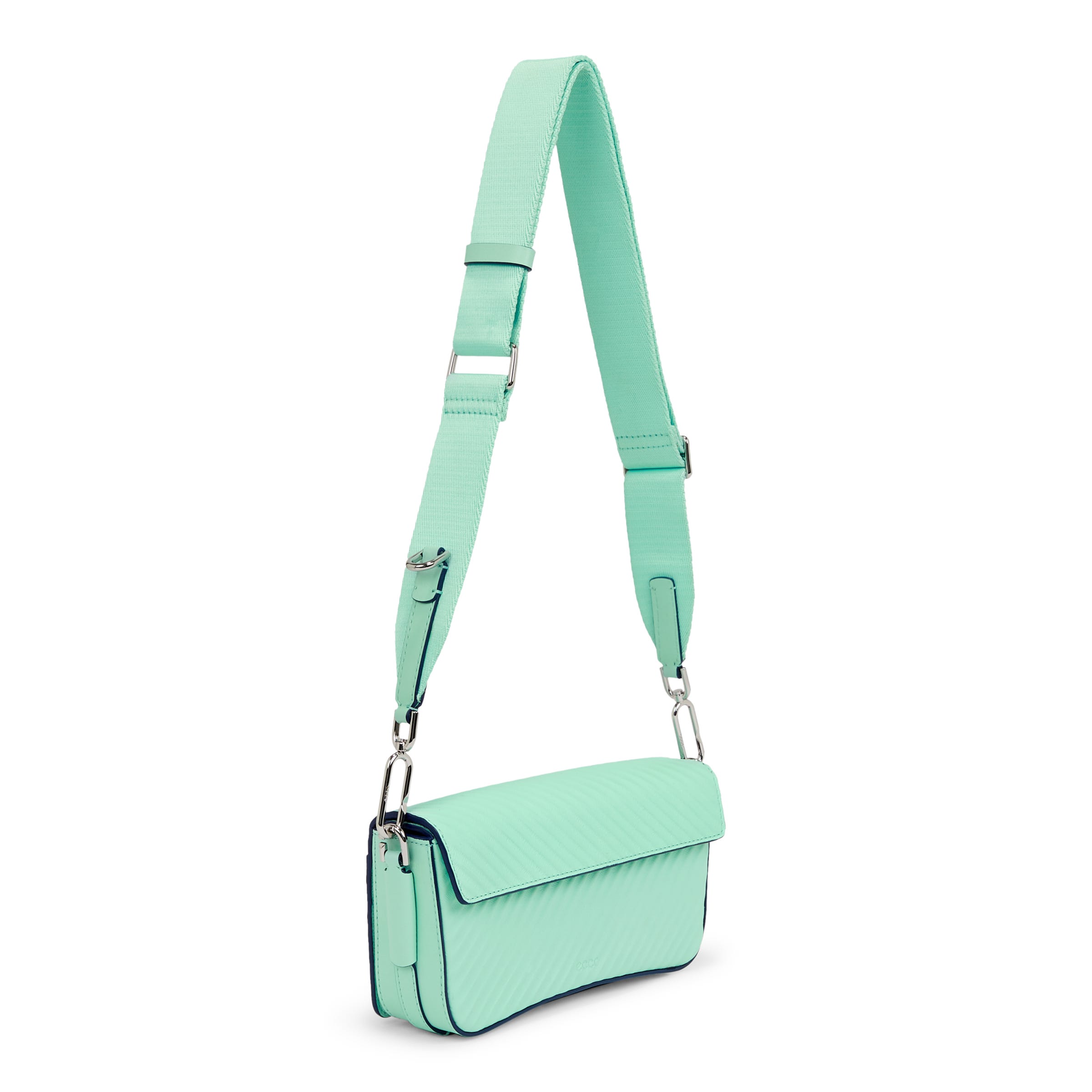 ECCO® Pinch Compact Grooved Leather Pinch Crossbody Bag - Blue - Main