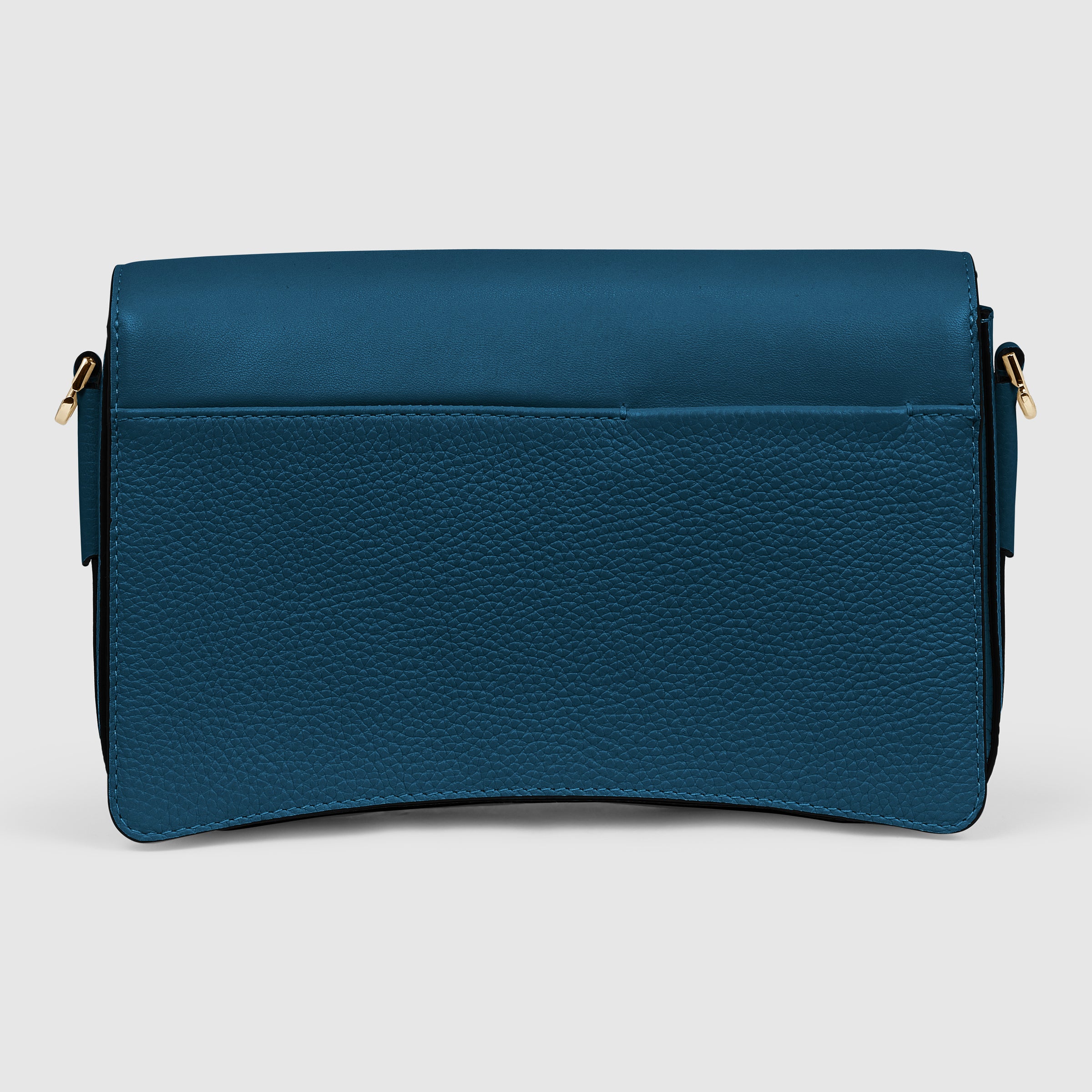 ECCO Textureblock Pinch Full Size レザークロスボディバッグ - ブルー - Back