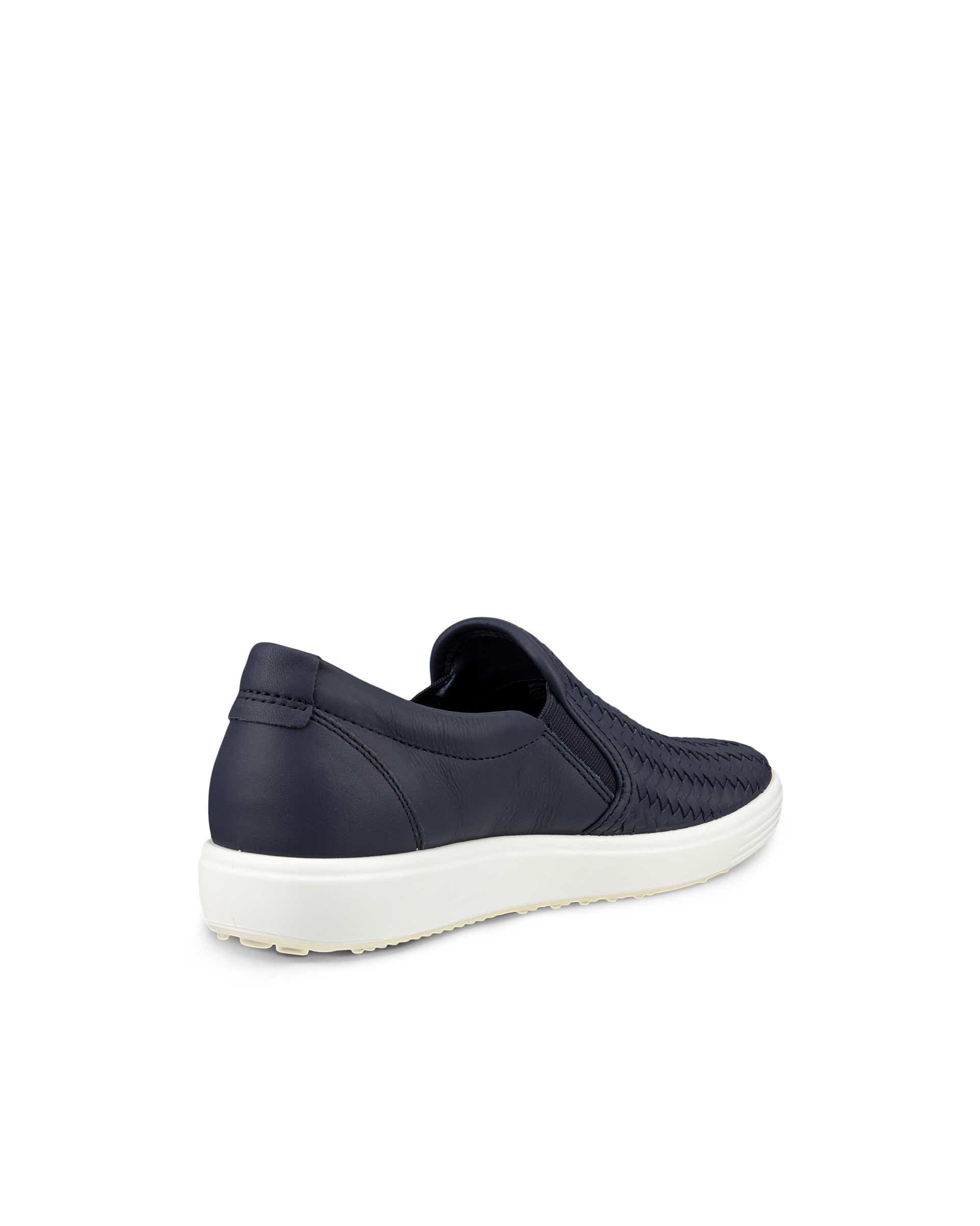 ECCO Soft 7 ウィメンズ レザースリッポンスニーカー - ブルー - Back