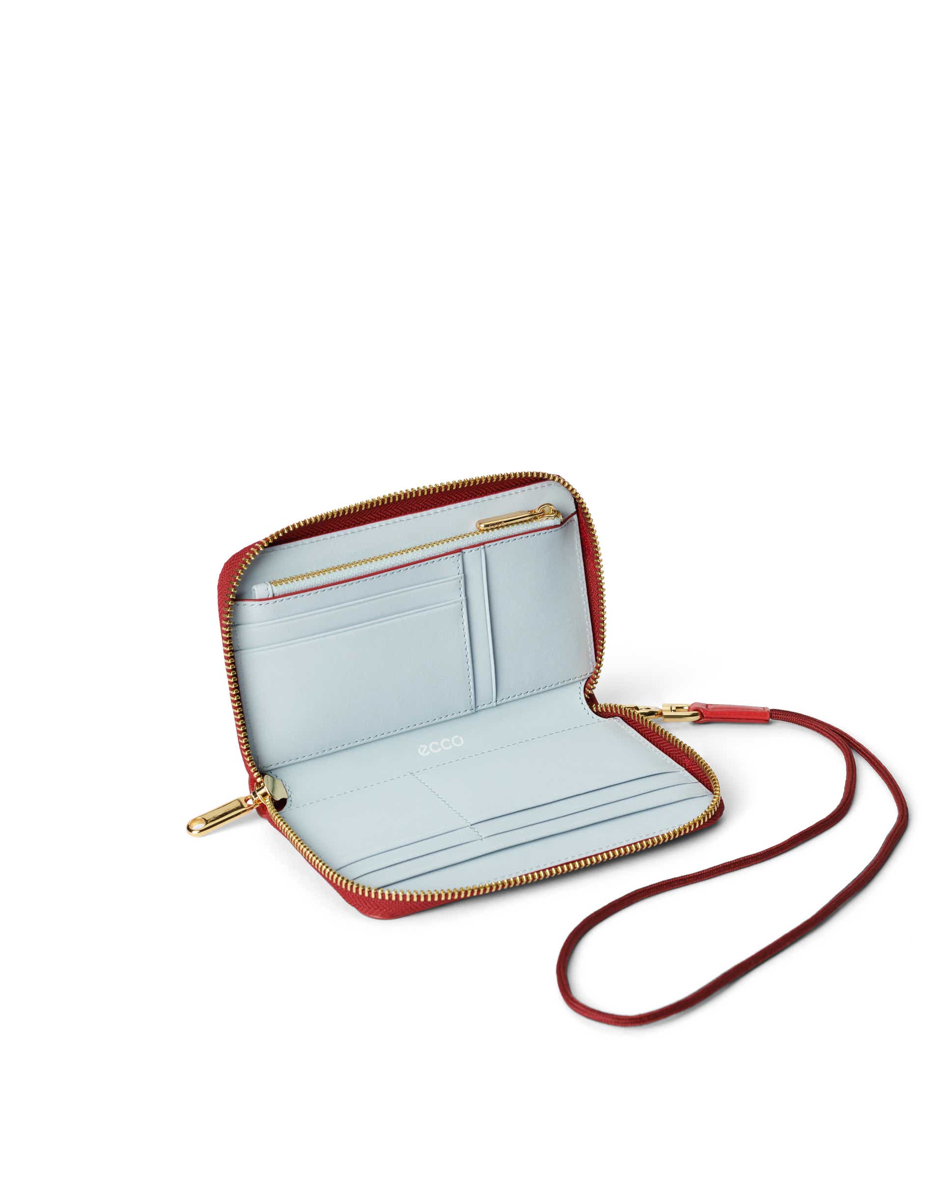 ECCO® Zip Around Pebbled pochette portefeuille en cuir - Rouge - Inside