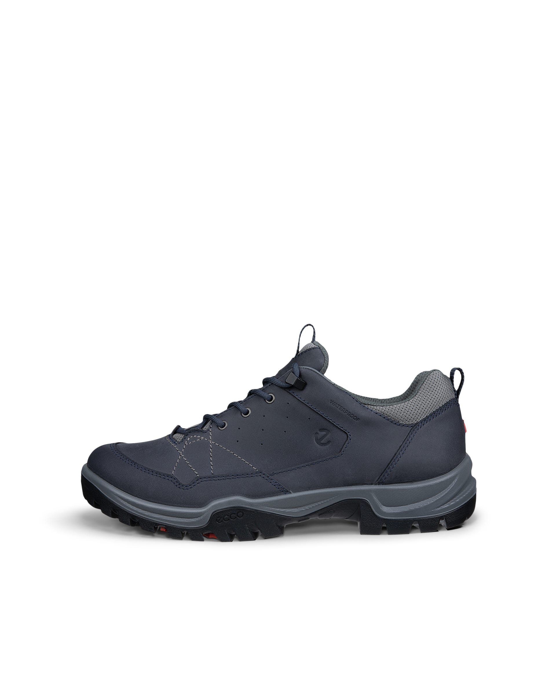 Men's ECCO® RECEPTOR TREKK Nubuck Waterproof Hiking Shoe - Blue - Outside