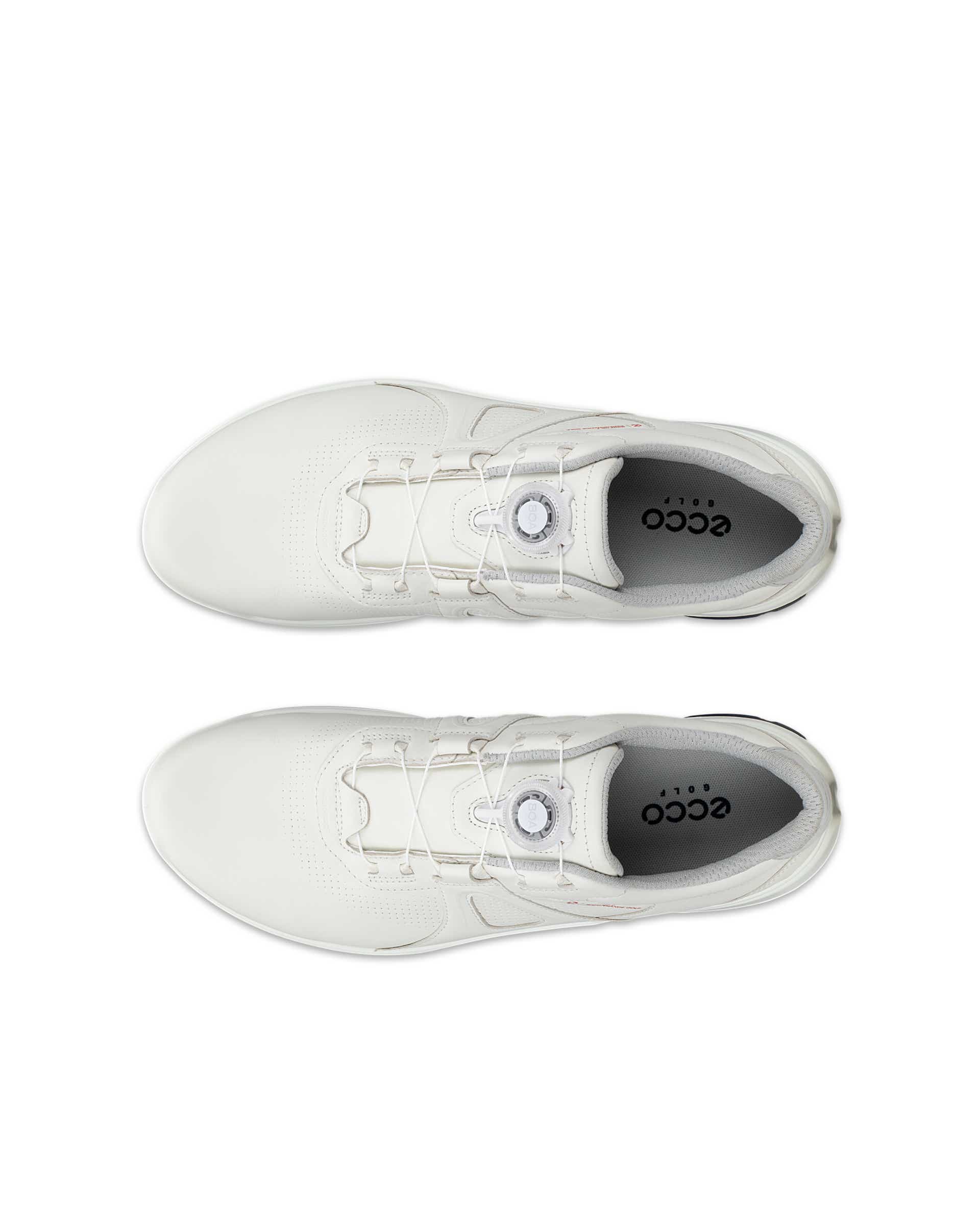 Men's ECCO® Golf Biom G5 BOA Leather Cleated Waterproof Golf Shoe - White - Top left pair