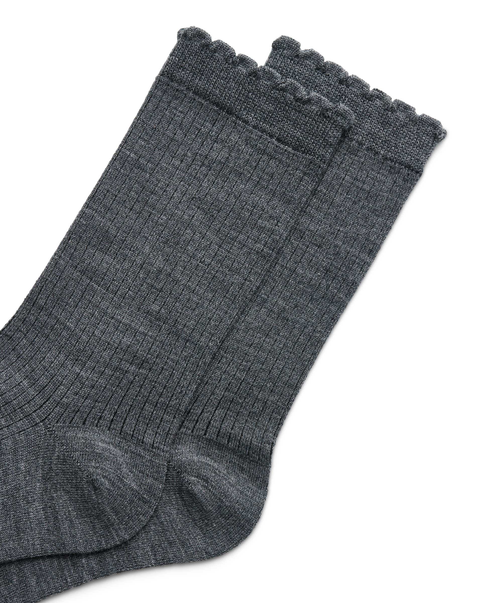ECCO® női közepesen magasszárú bordázott zokni - Szürke - Detail-1