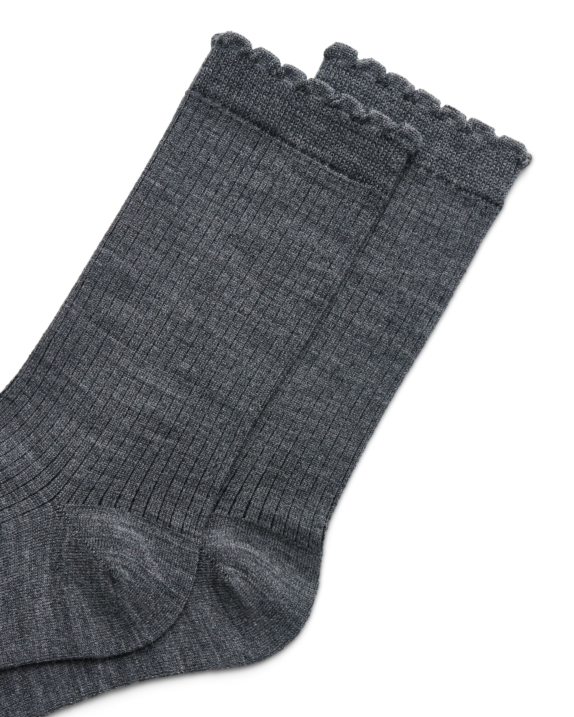 ECCO® női közepesen magasszárú bordázott zokni - Szürke - Detail-1