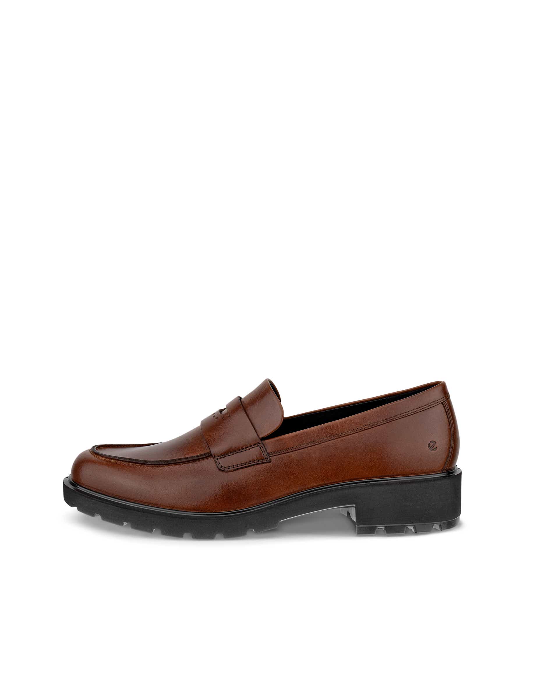 Women's ECCO® METROPOLE VIENNA Leather Loafer - Brown - Outside