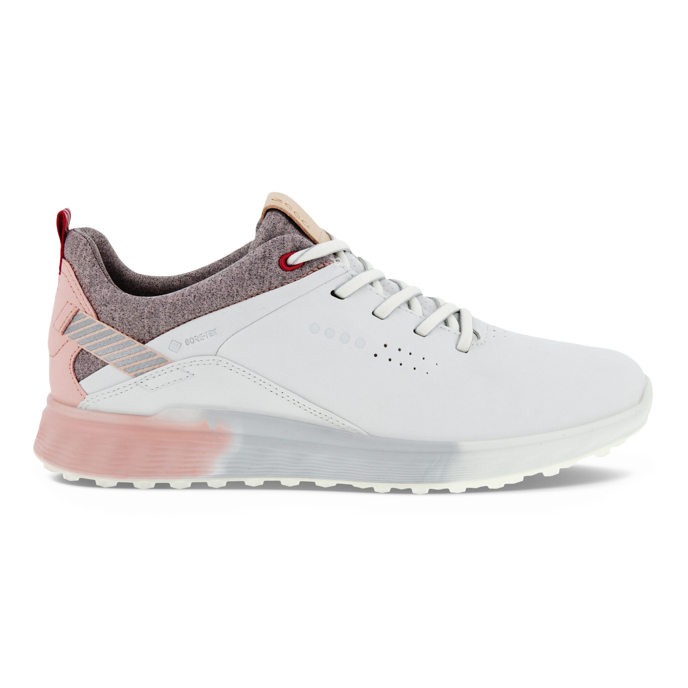Ladies ECCO® Golf S-Three Leather Gore-Tex Shoe - White - Outside