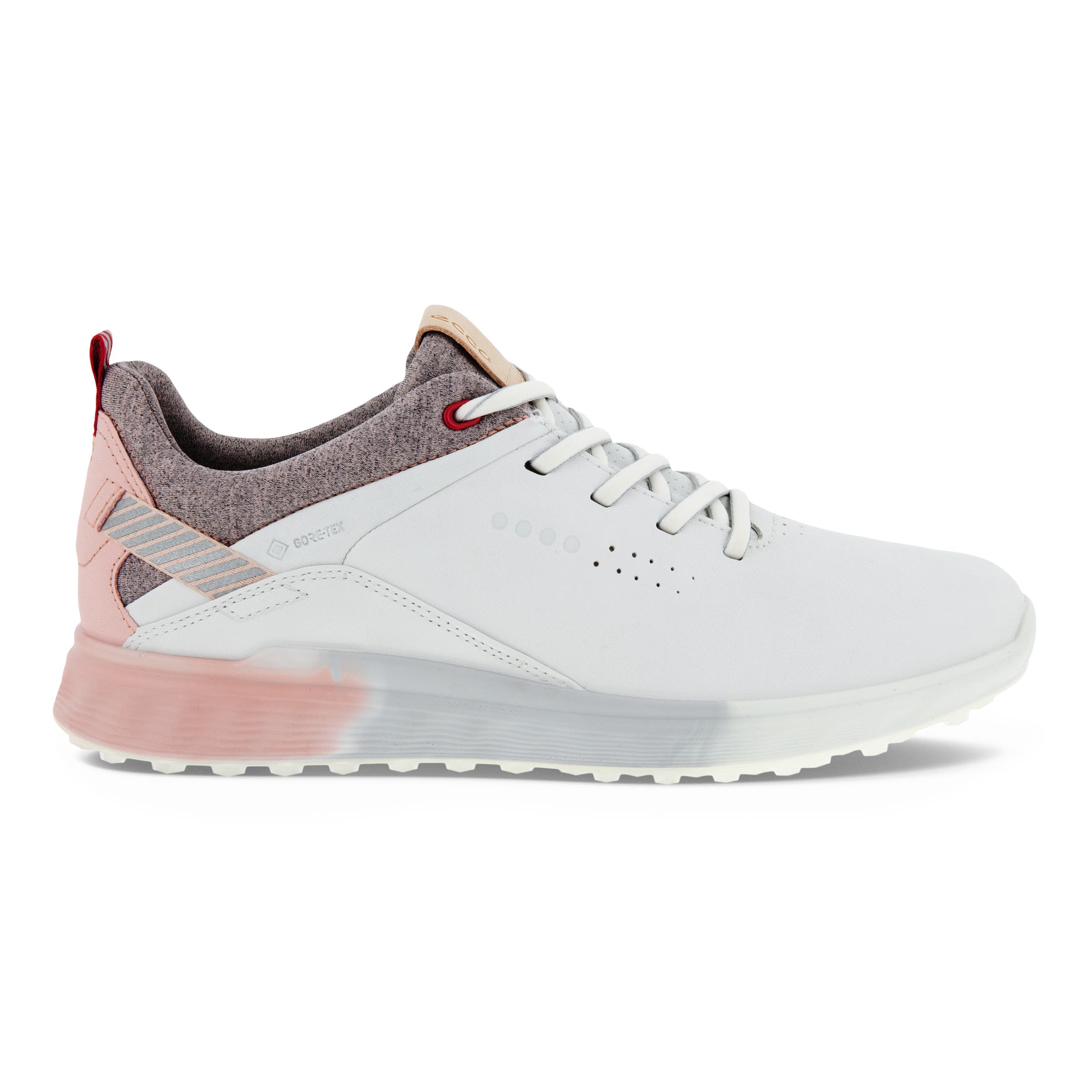 Ladies ECCO® Golf S-Three Leather Gore-Tex Shoe - White - Outside