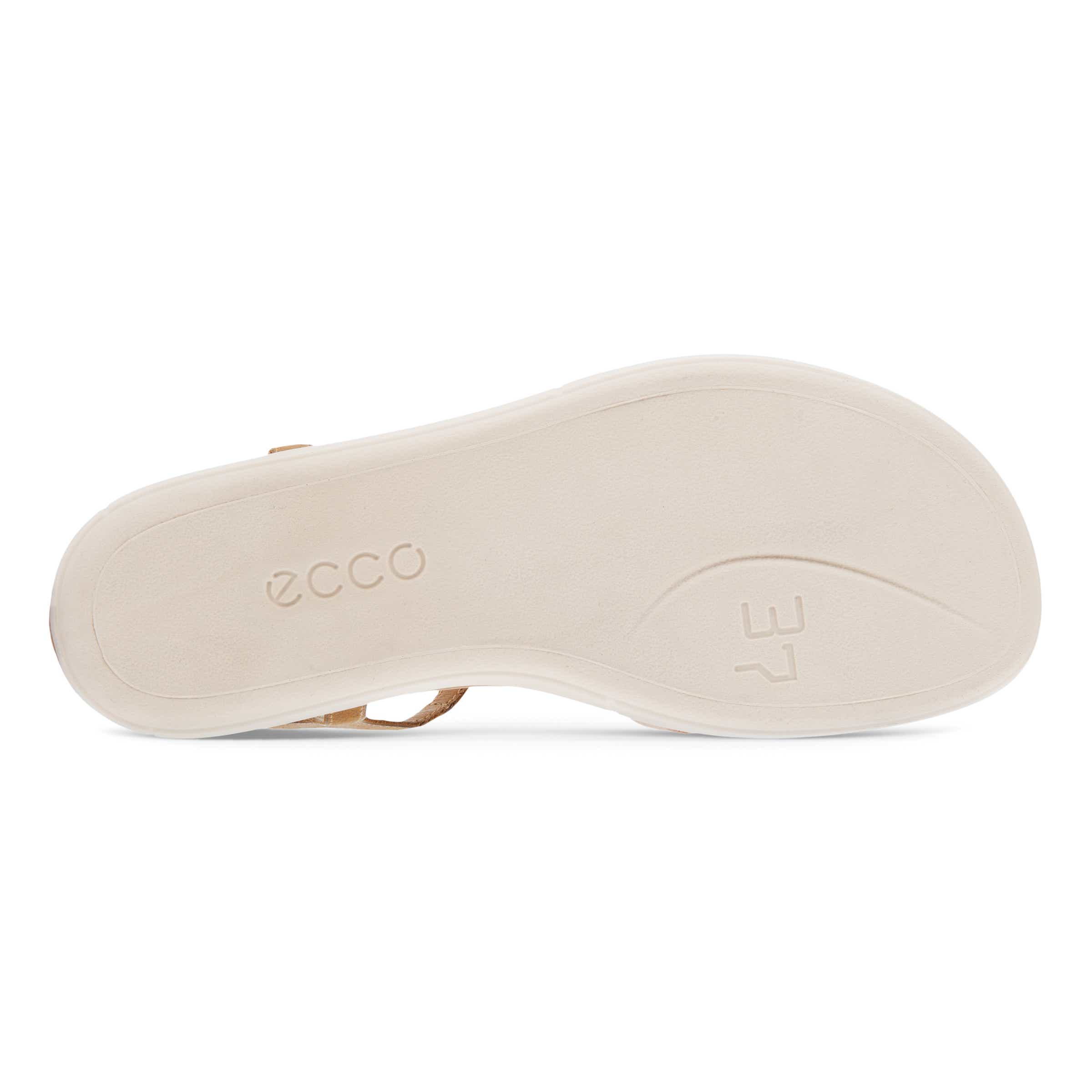 Women's ECCO® Simpil Leather Flat Sandal - Brown - Sole