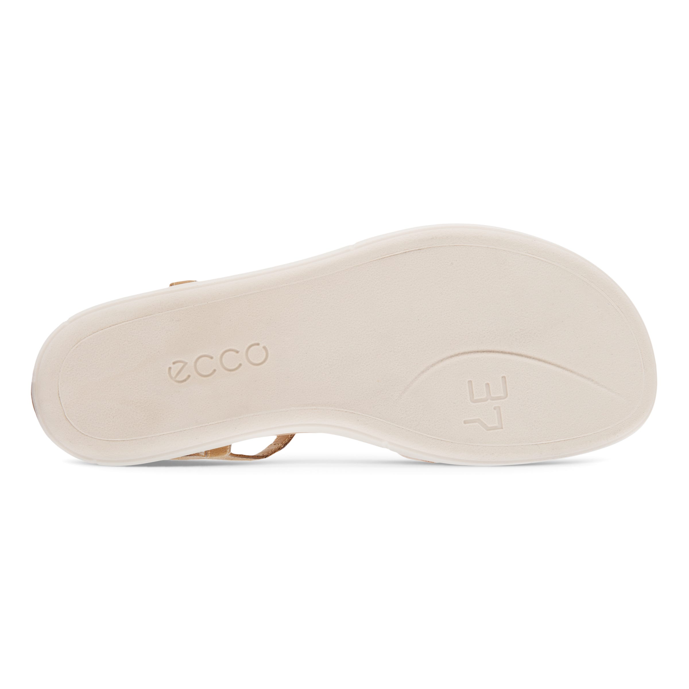 Women's ECCO® Simpil Leather Flat Sandal - Brown - Sole
