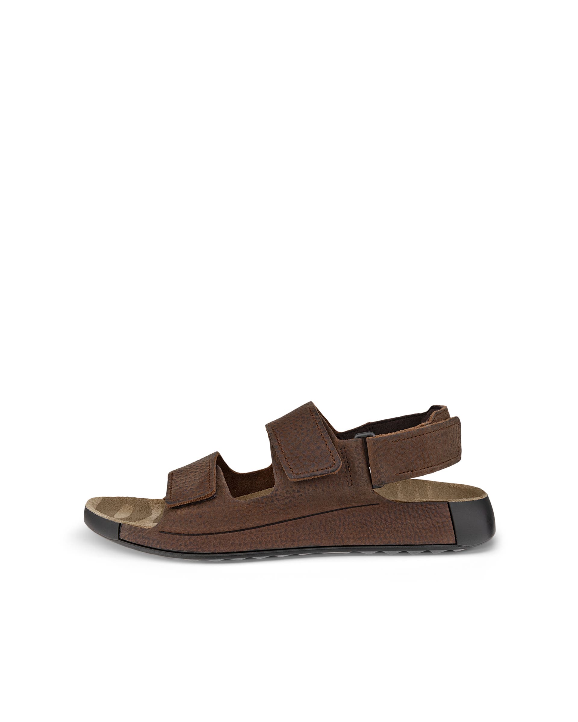 ECCO COZMO MENS LEATHER SANDALS メンズ レザー2ストラップサンダル - ブラウン - Outside