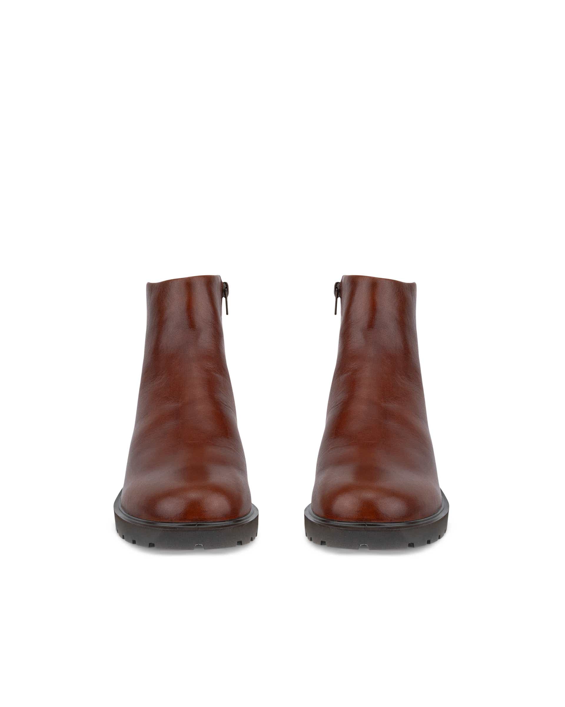 Women's ECCO® METROPOLE VIENNA Leather Mid-Cut Boot - Brown - Front pair