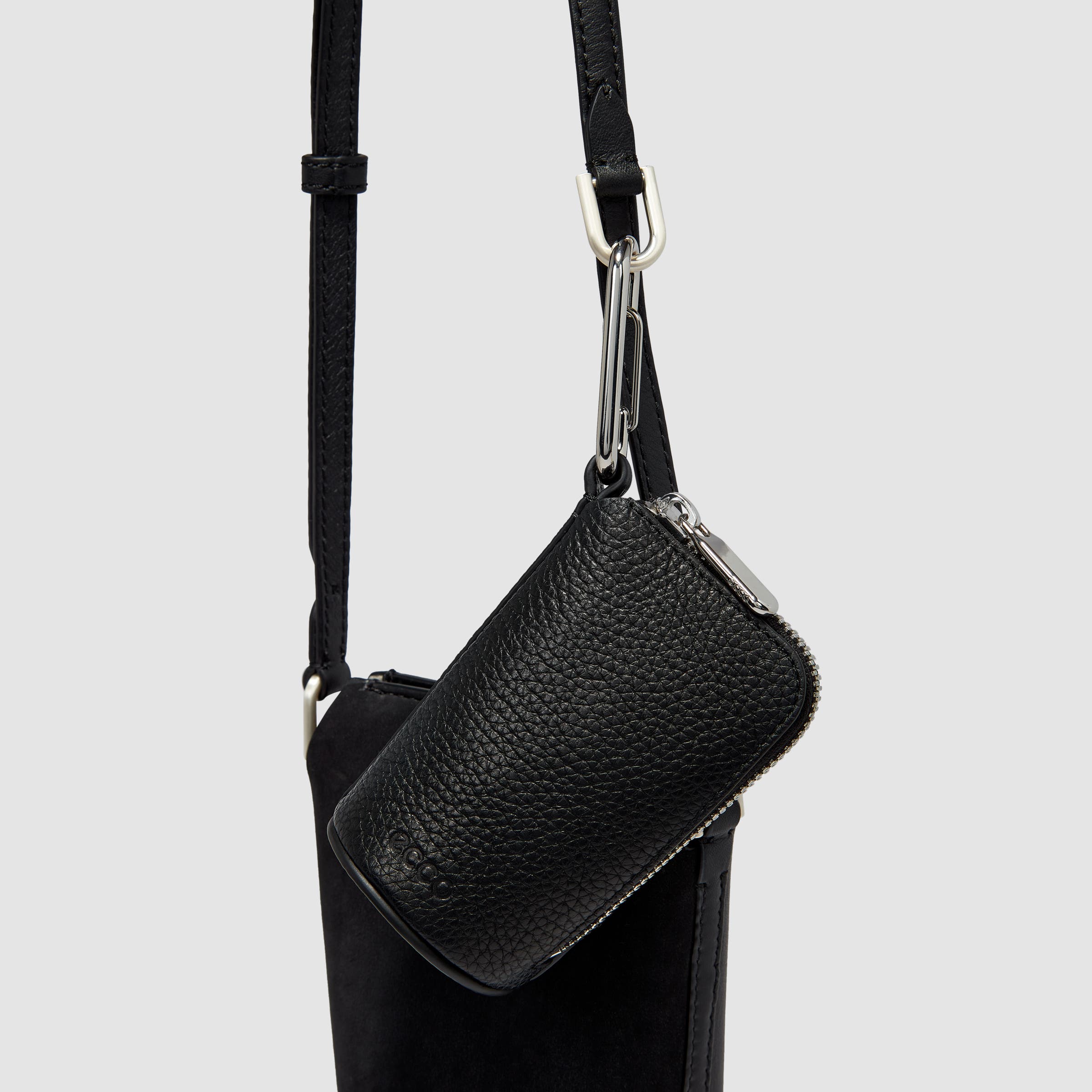 ECCO® Pot Hybrid Leather Crossbody Bag - Black - Detail-2