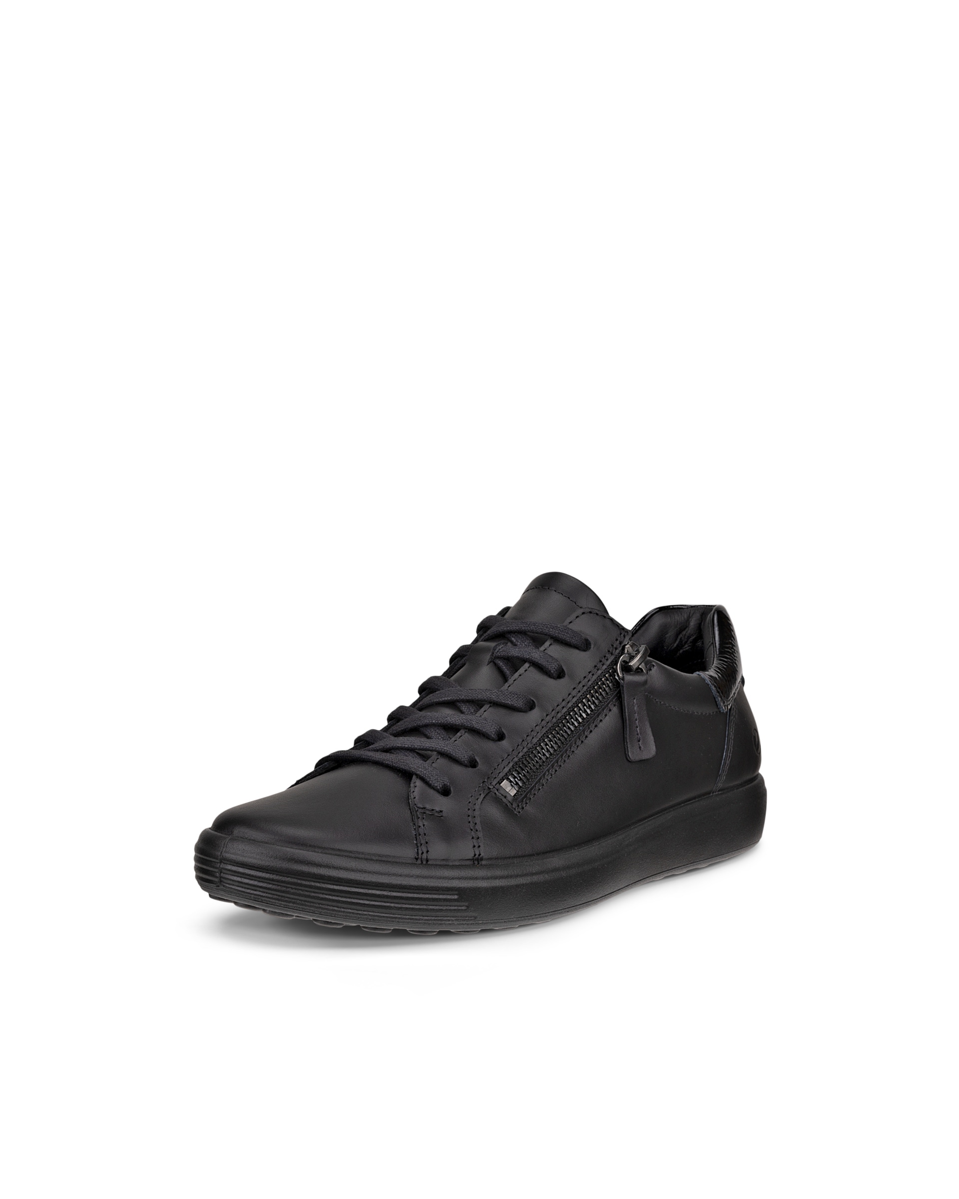 ECCO® SOFT 7 dames leren sneaker - Zwart - Main
