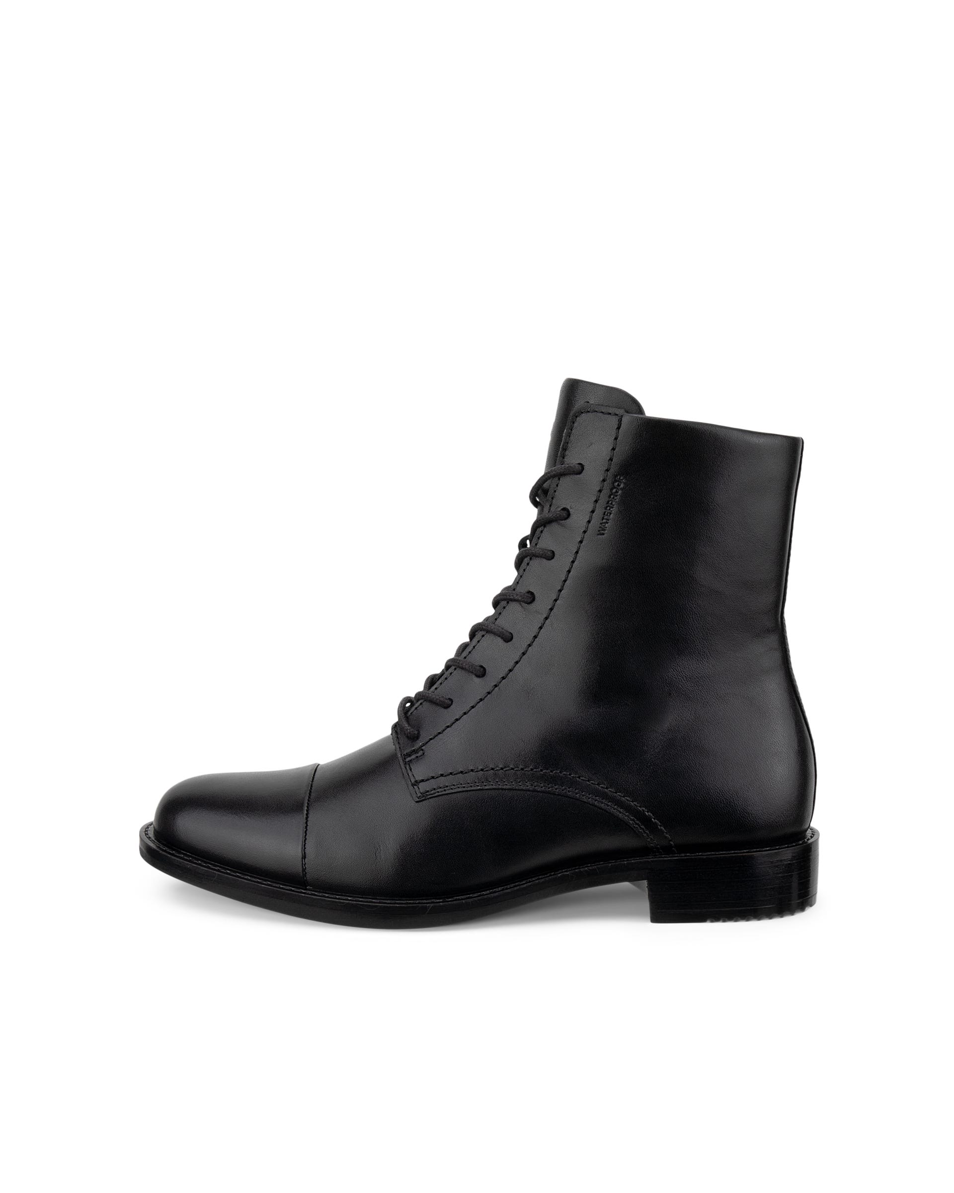 Women's ECCO® SARTORELLE 25 Leather Waterproof Lace-Up Boot - Black - Outside