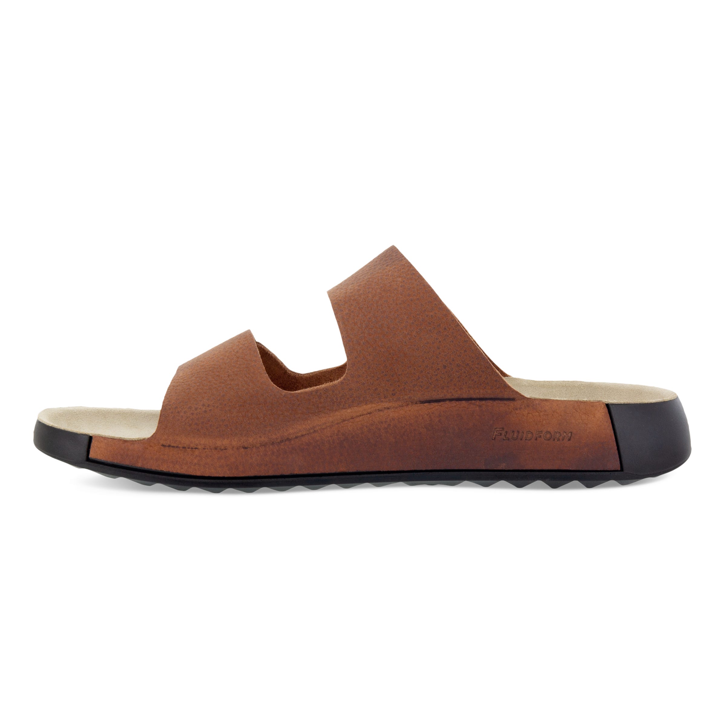 Men's ECCO® Cozmo Nubuck Two Strap Sandal - Brown - Inside