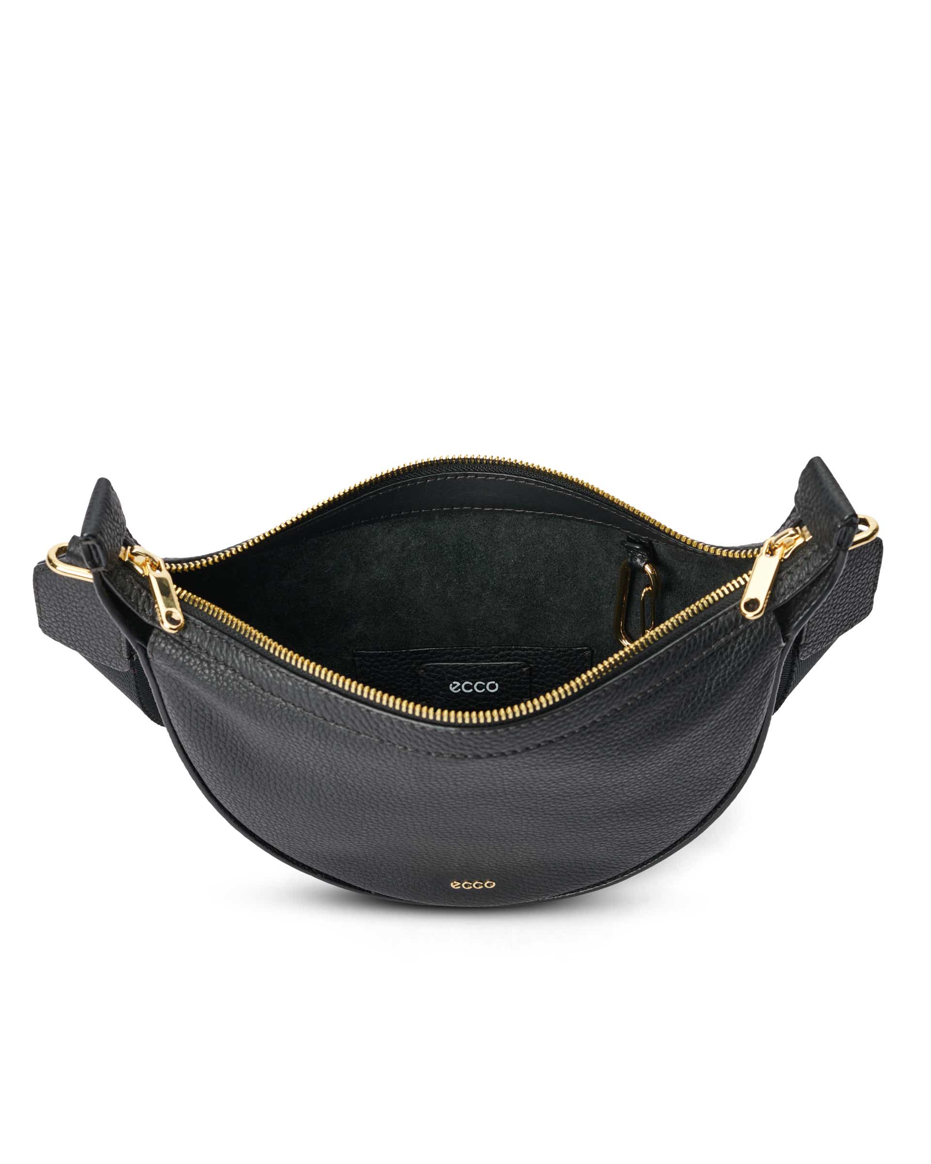 ECCO® Fortune Pebbled Leather Crossbody Bag - Black - Inside