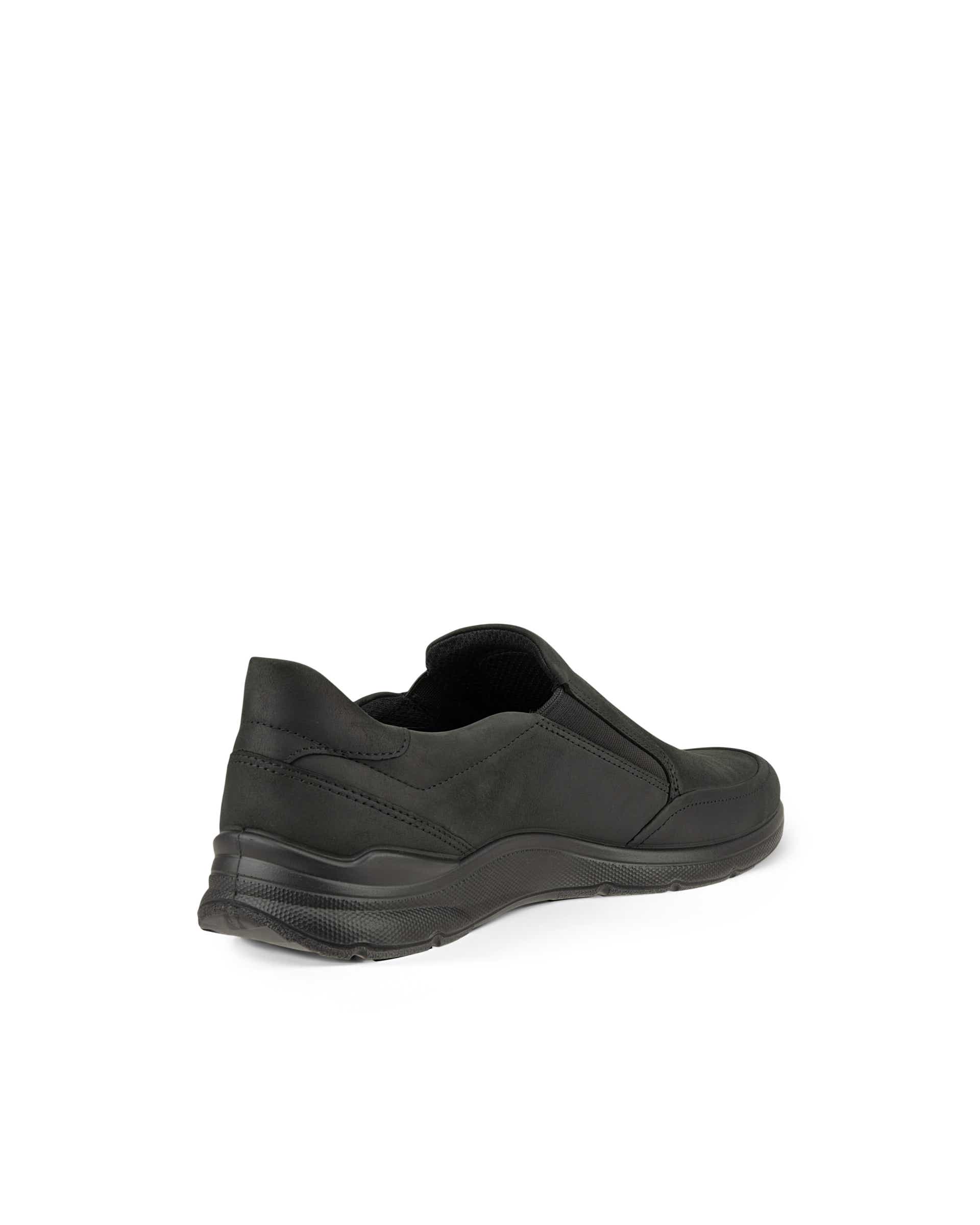 ECCO® Irving chaussures sans lacet en nubuck pour homme - Noir - Back