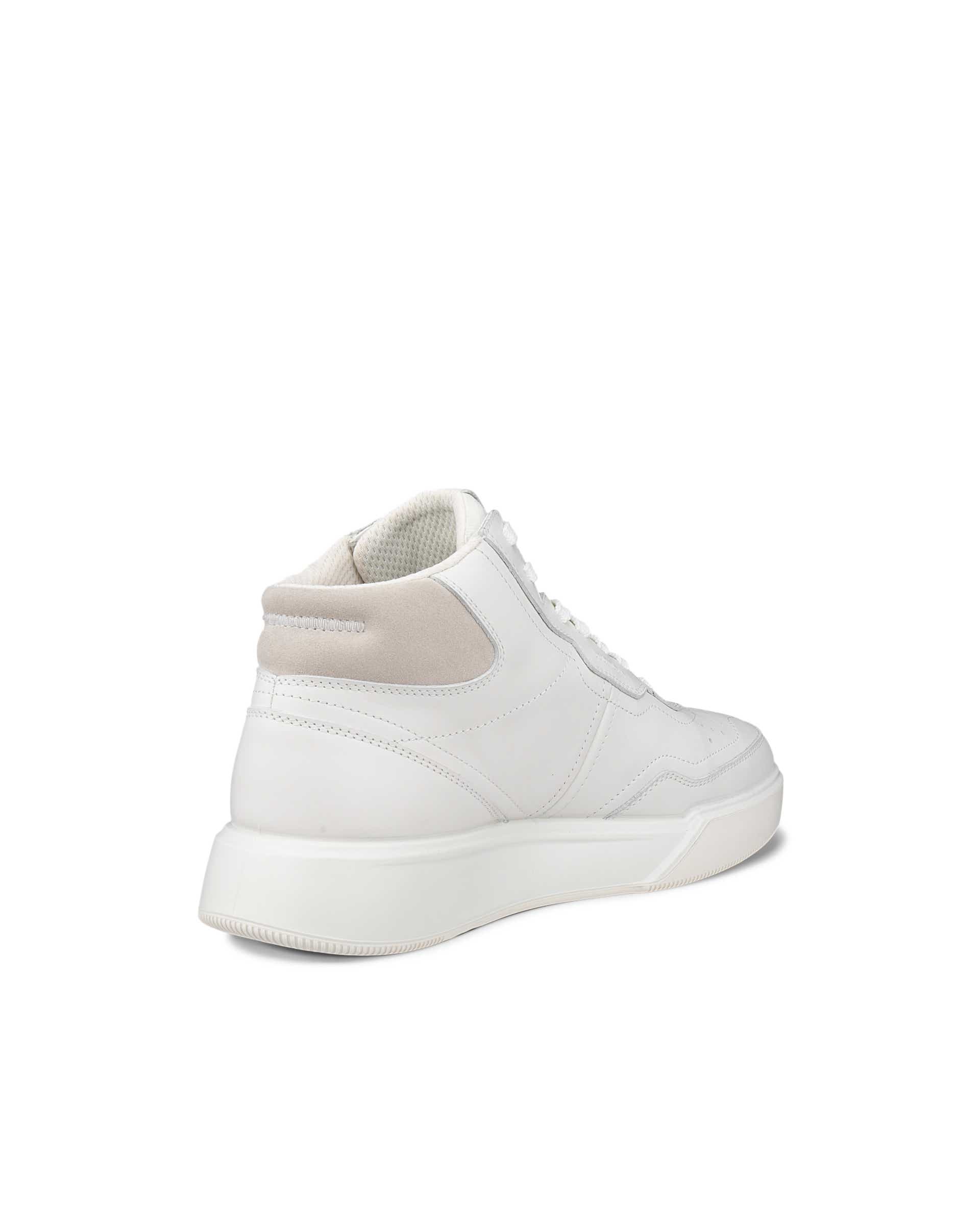 Damskie skórzane wysokie sneakersy ECCO® STREET COURT - Biały - Back