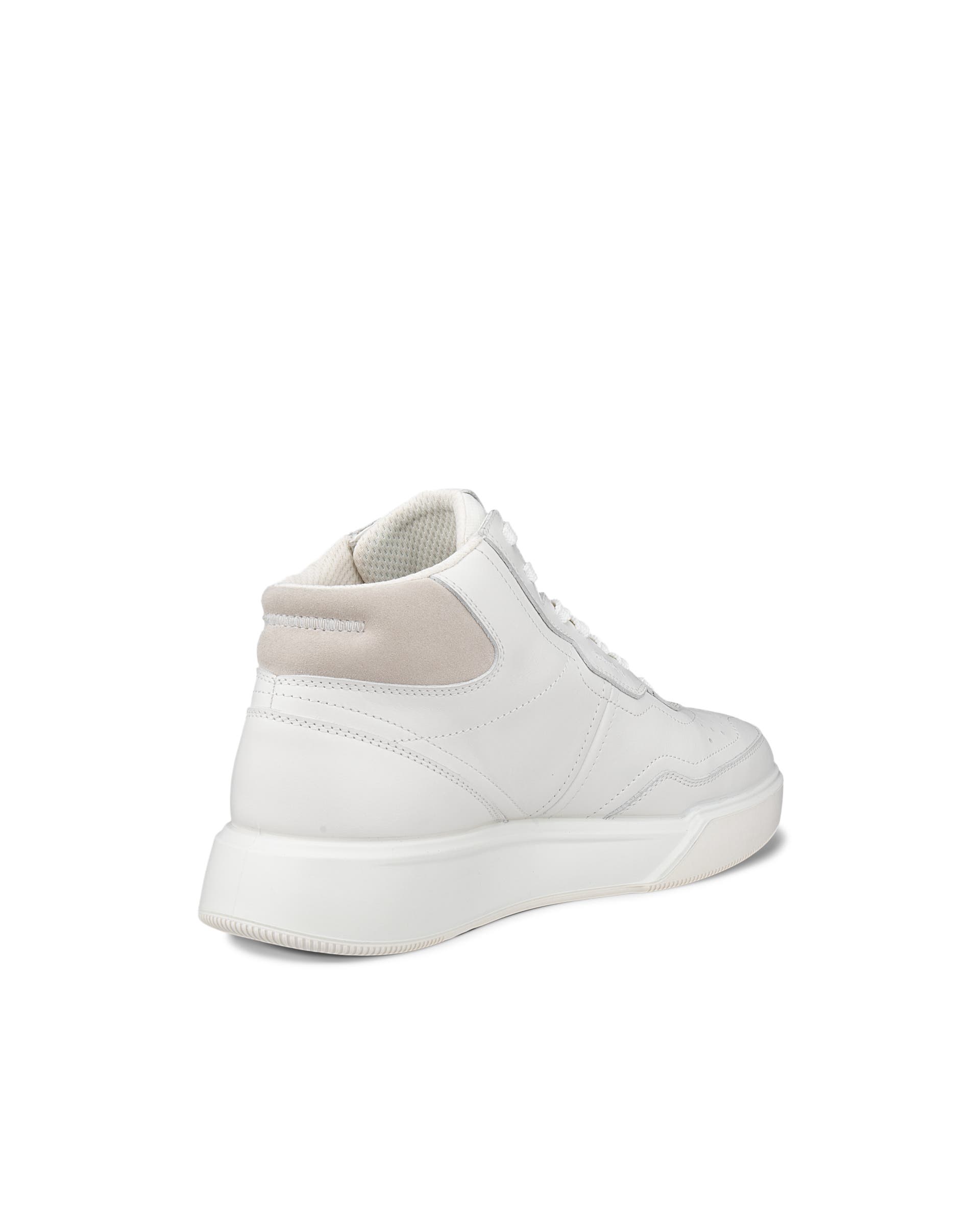 Damskie skórzane wysokie sneakersy ECCO® STREET COURT - Biały - Back