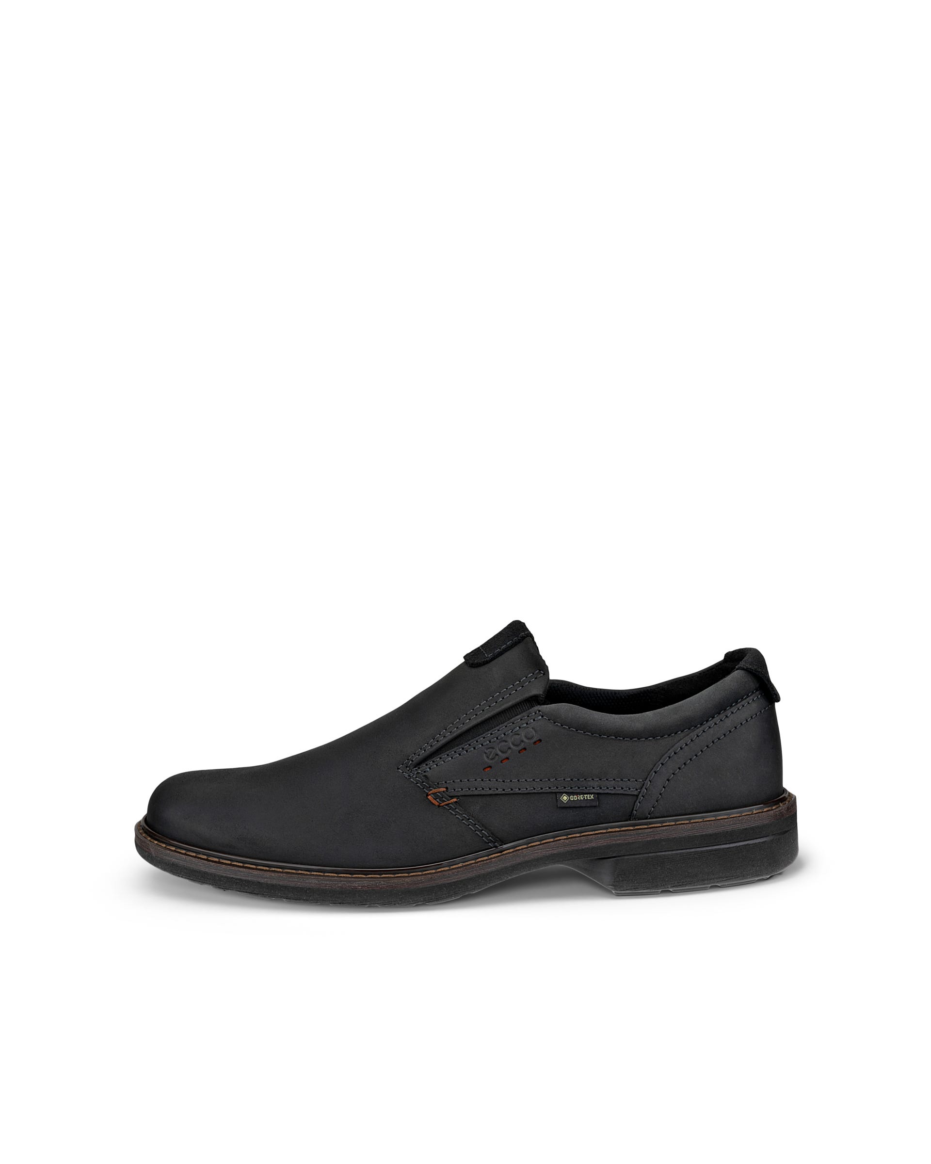 Men's ECCO® Turn Leather Gore-Tex Slip-On - Black - Outside