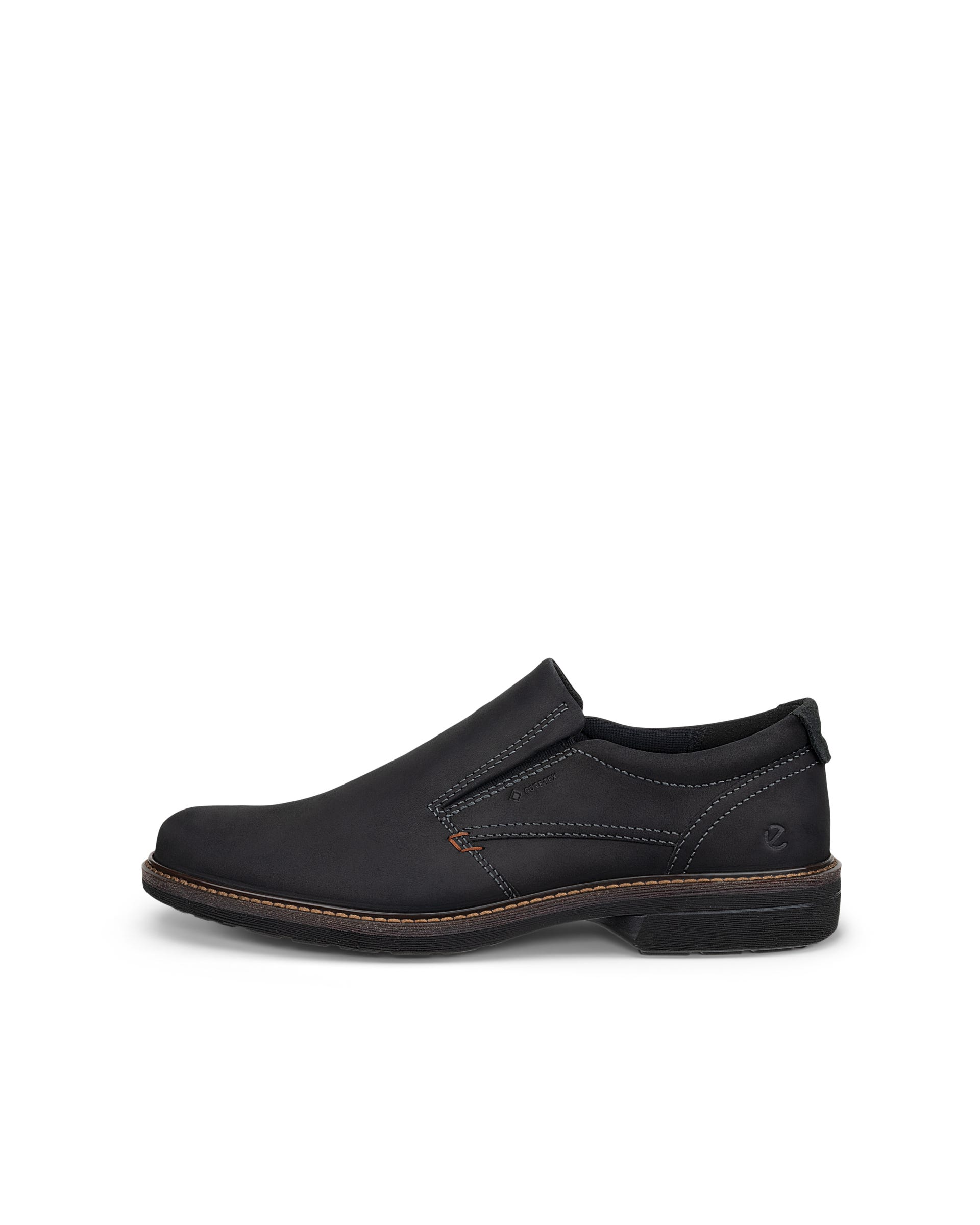 Men's ECCO® Turn Leather Gore-Tex Slip-On - Black - Outside