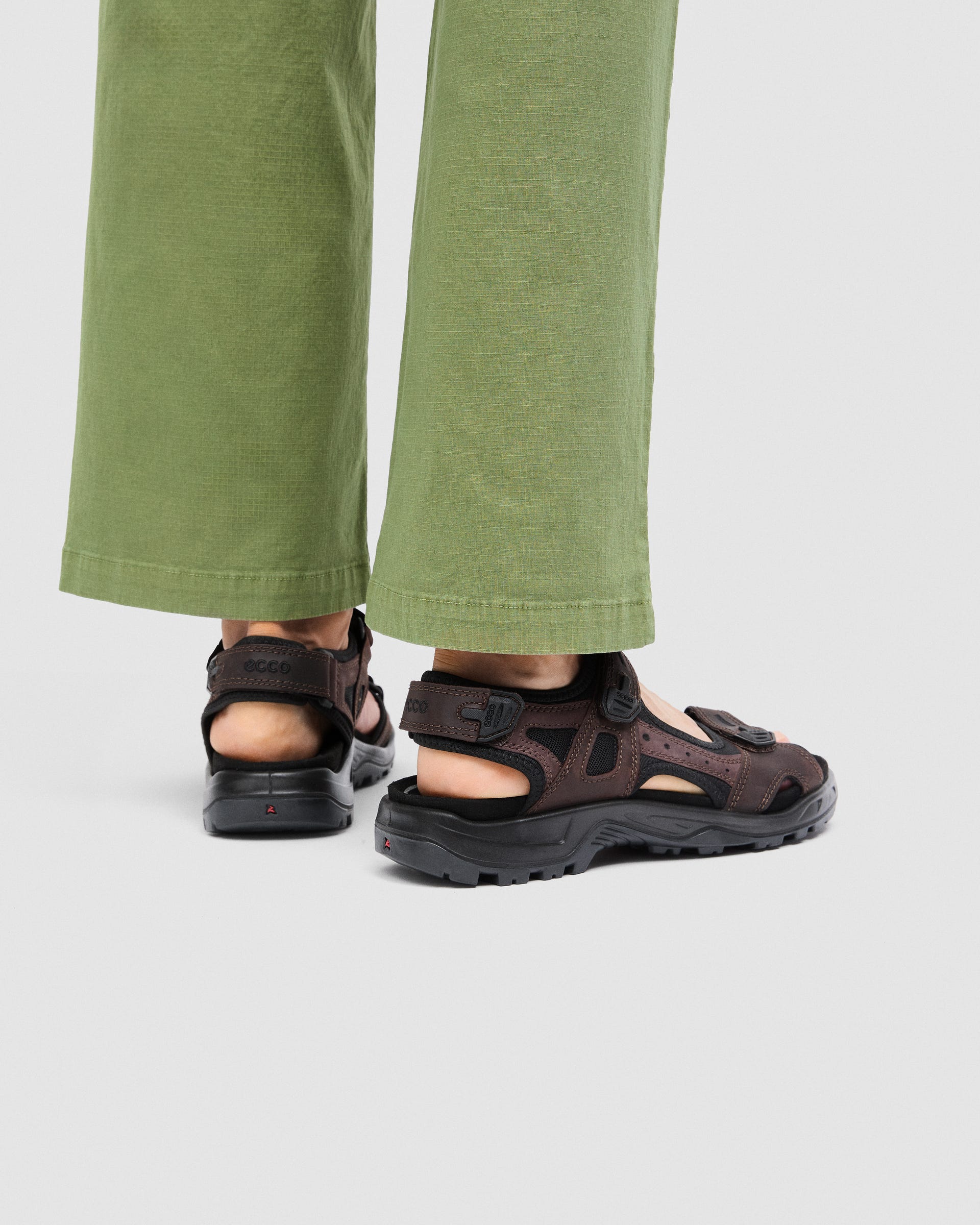 Men's ECCO® Offroad Nubuck Outdoor Sandal - Brown - Lifestyle image-1