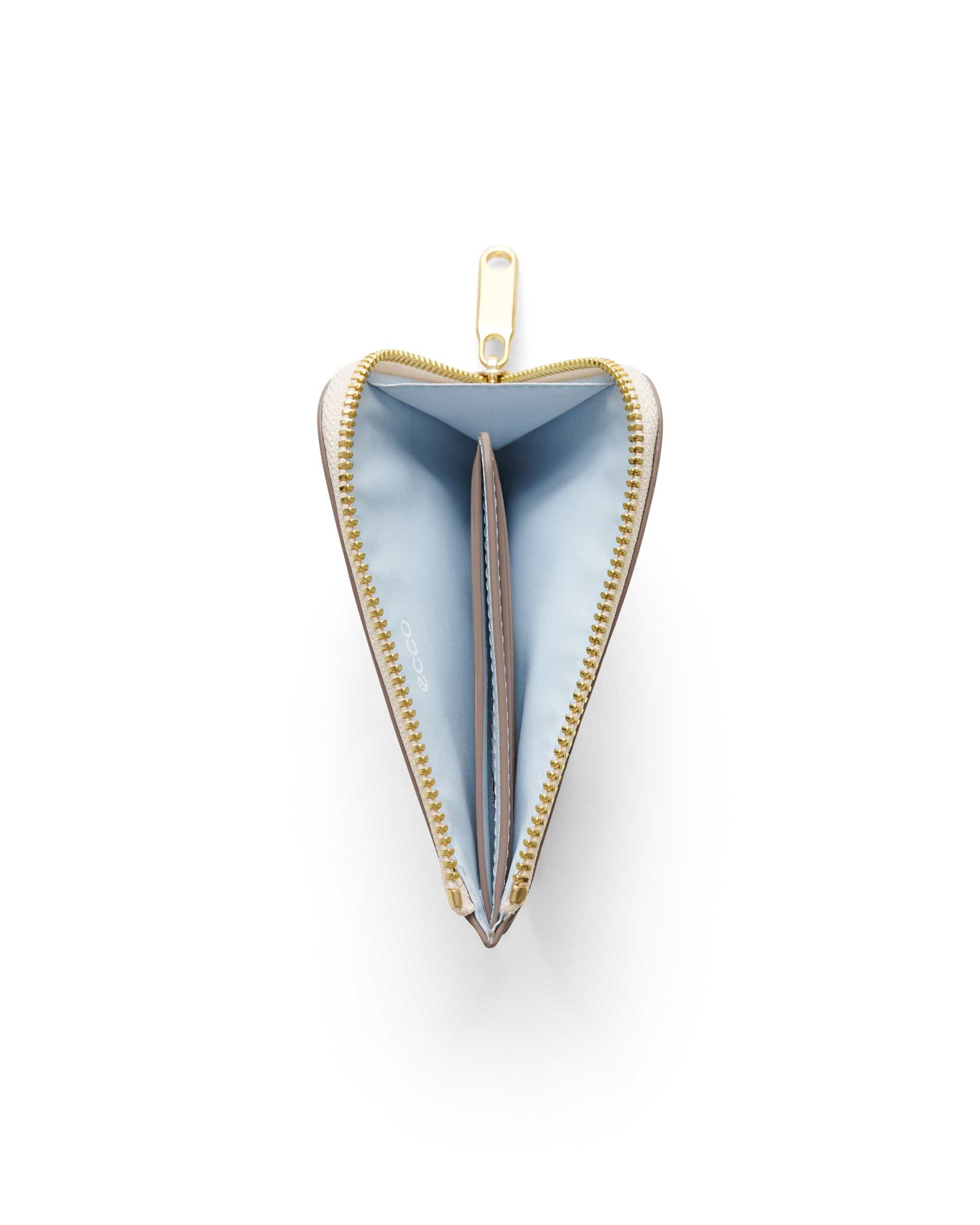 ECCO® Zipped Pebbled Leather Card Case - Beige - Birdeye