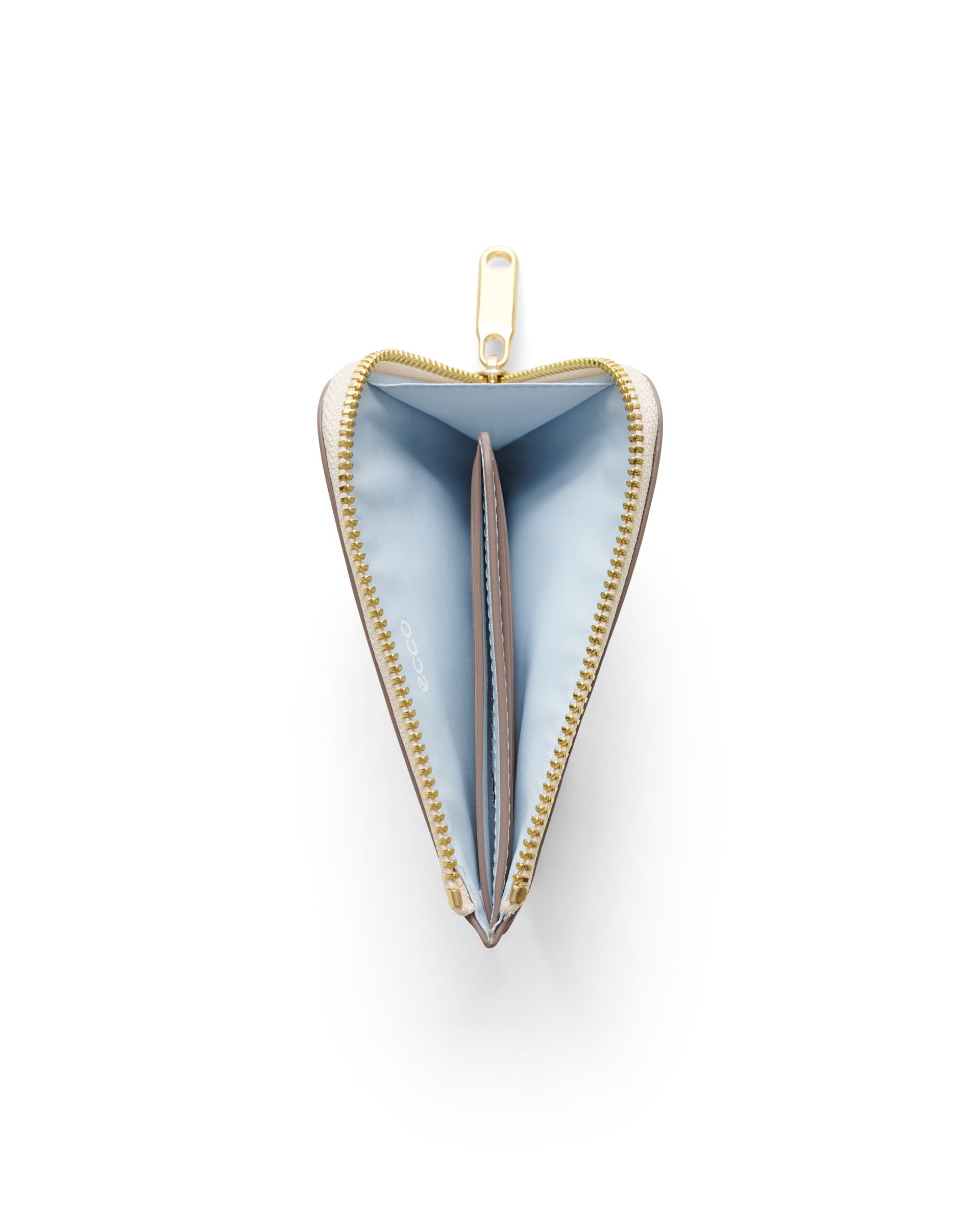 ECCO® Zipped Pebbled Leather Card Case - Beige - Birdeye