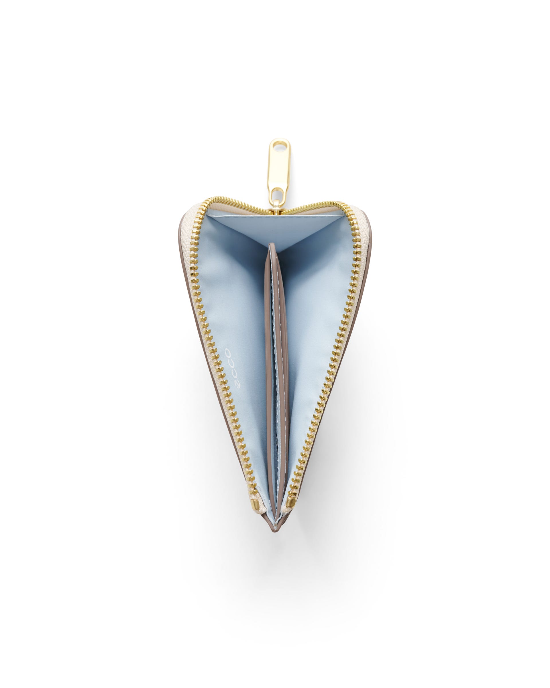 ECCO® Zipped Pebbled Leather Card Case - Beige - Birdeye